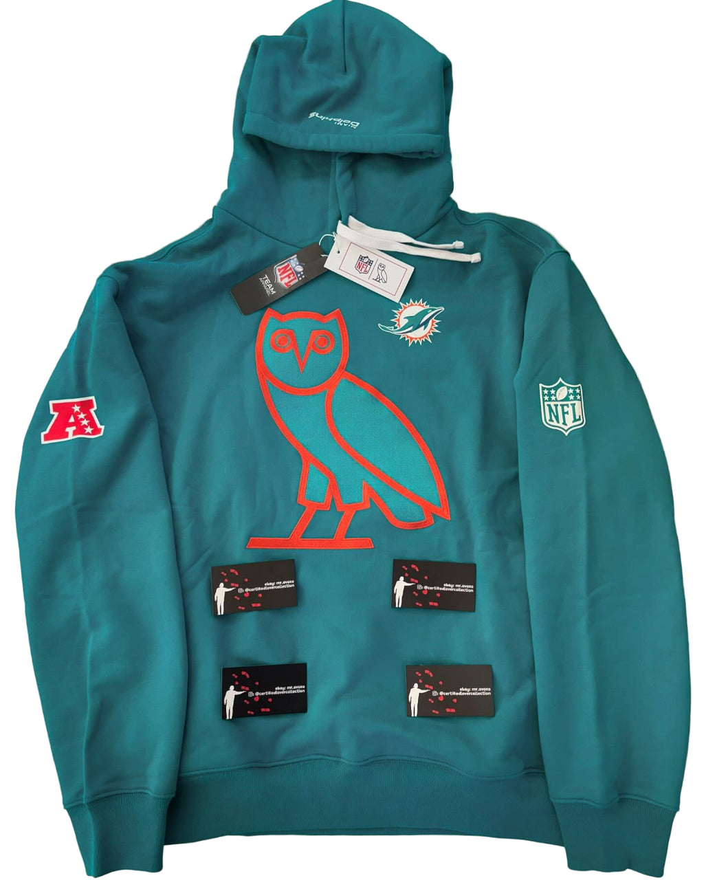 OVO X NFL Miami Dolphins OG Owl Hoodie