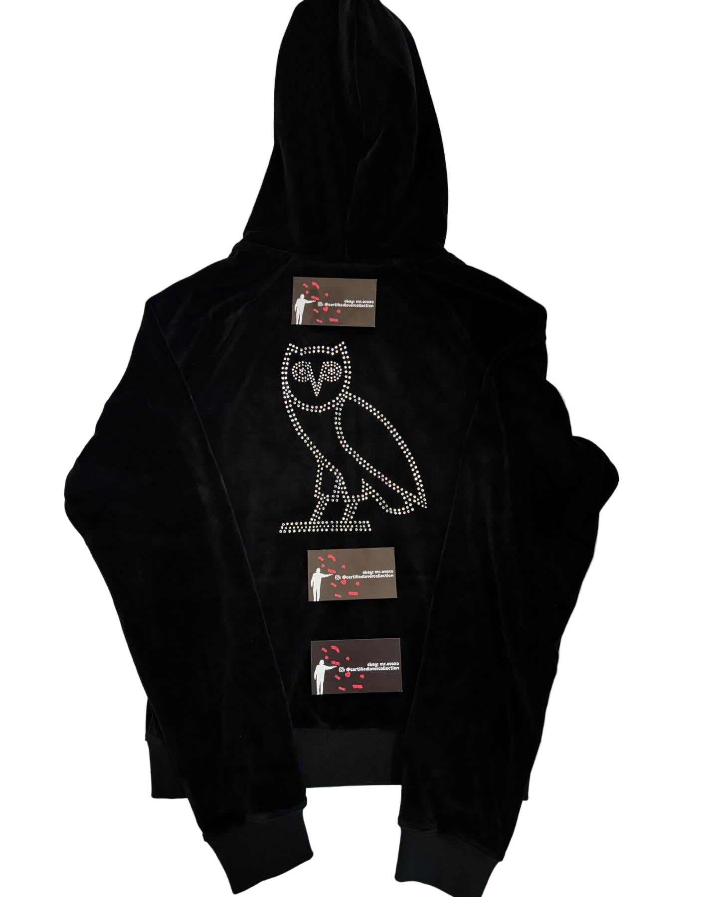 OVO Women's Rhinestone Crystal Velour Hoodie