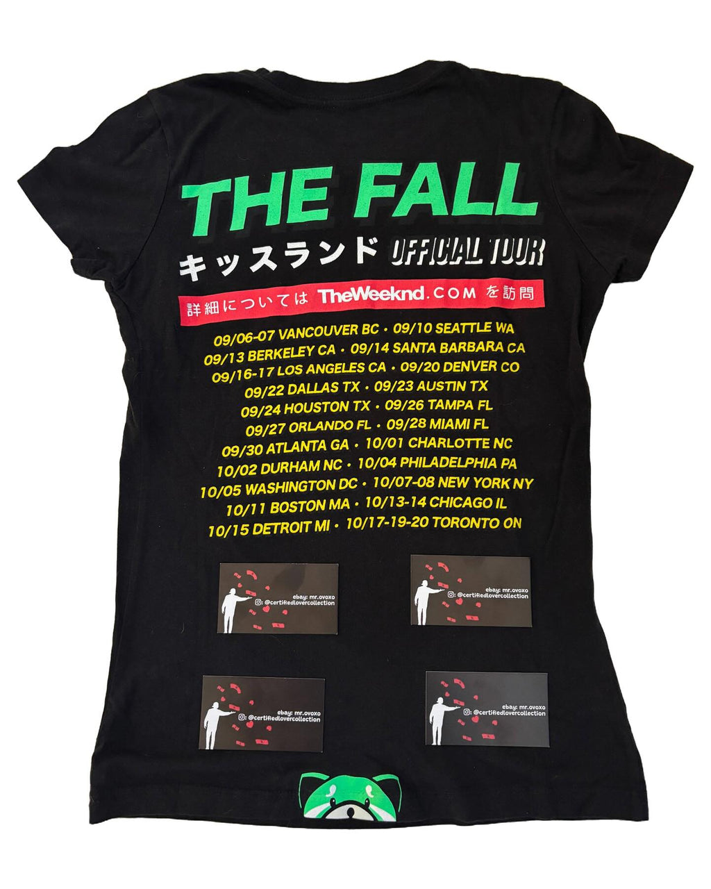 The Weeknd Official Issue XO Kiss Land Tour Glow in Dark Women’s Tee