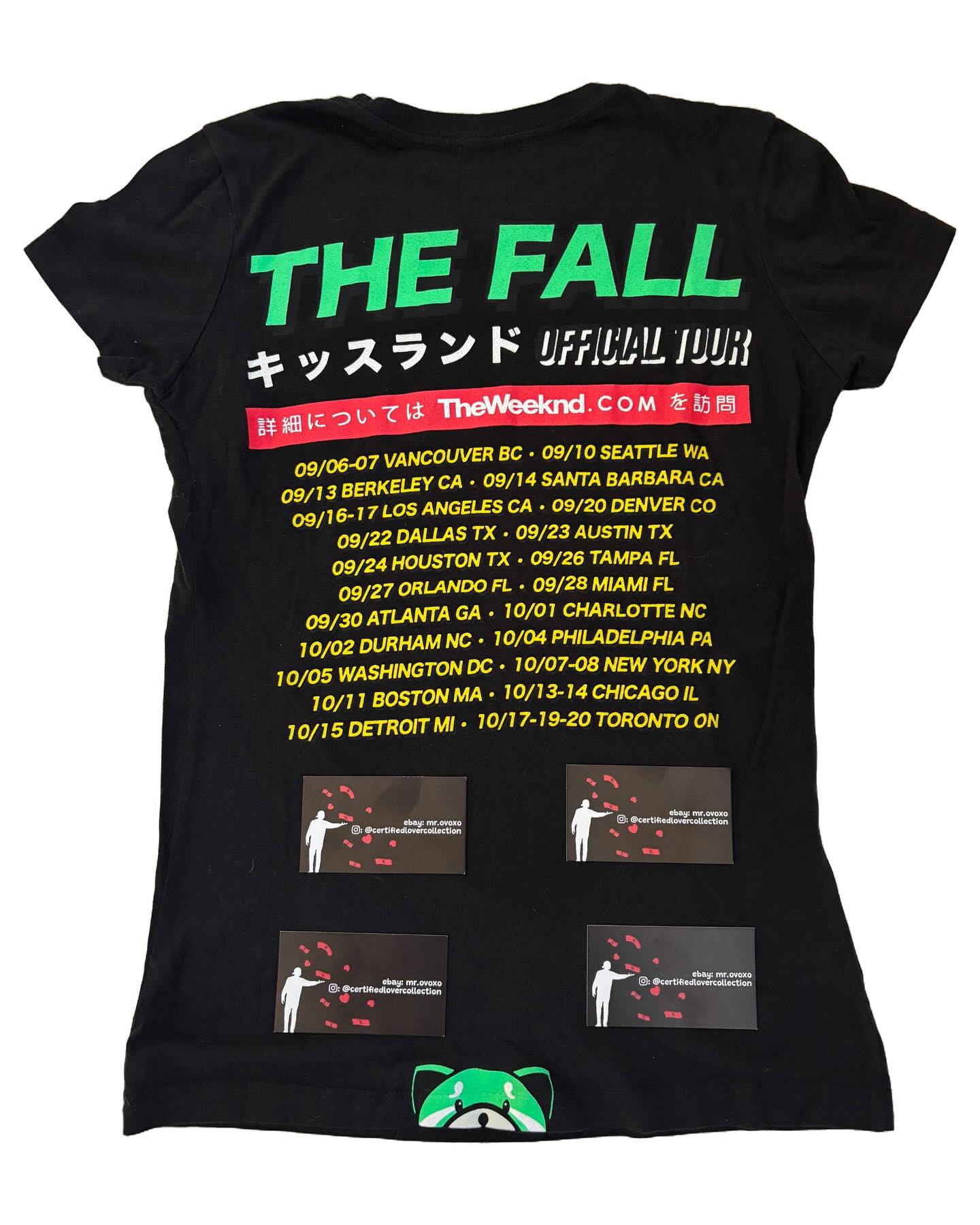 The Weeknd Official Issue XO Kiss Land Tour Glow in Dark Women’s Tee