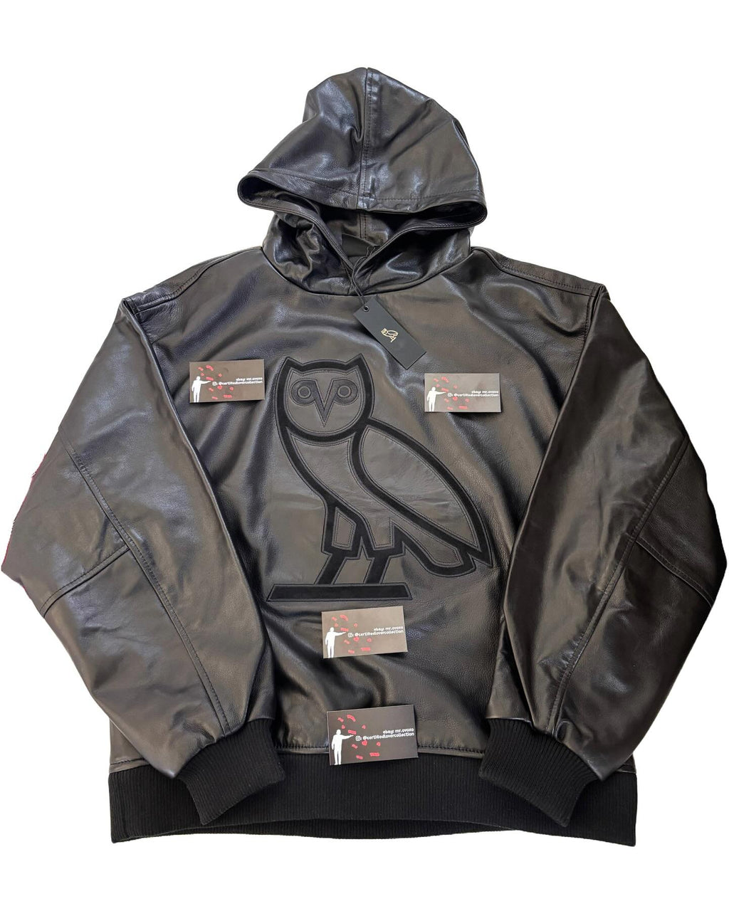 OVO Lambskin Leather OG Owl Hooded Jacket