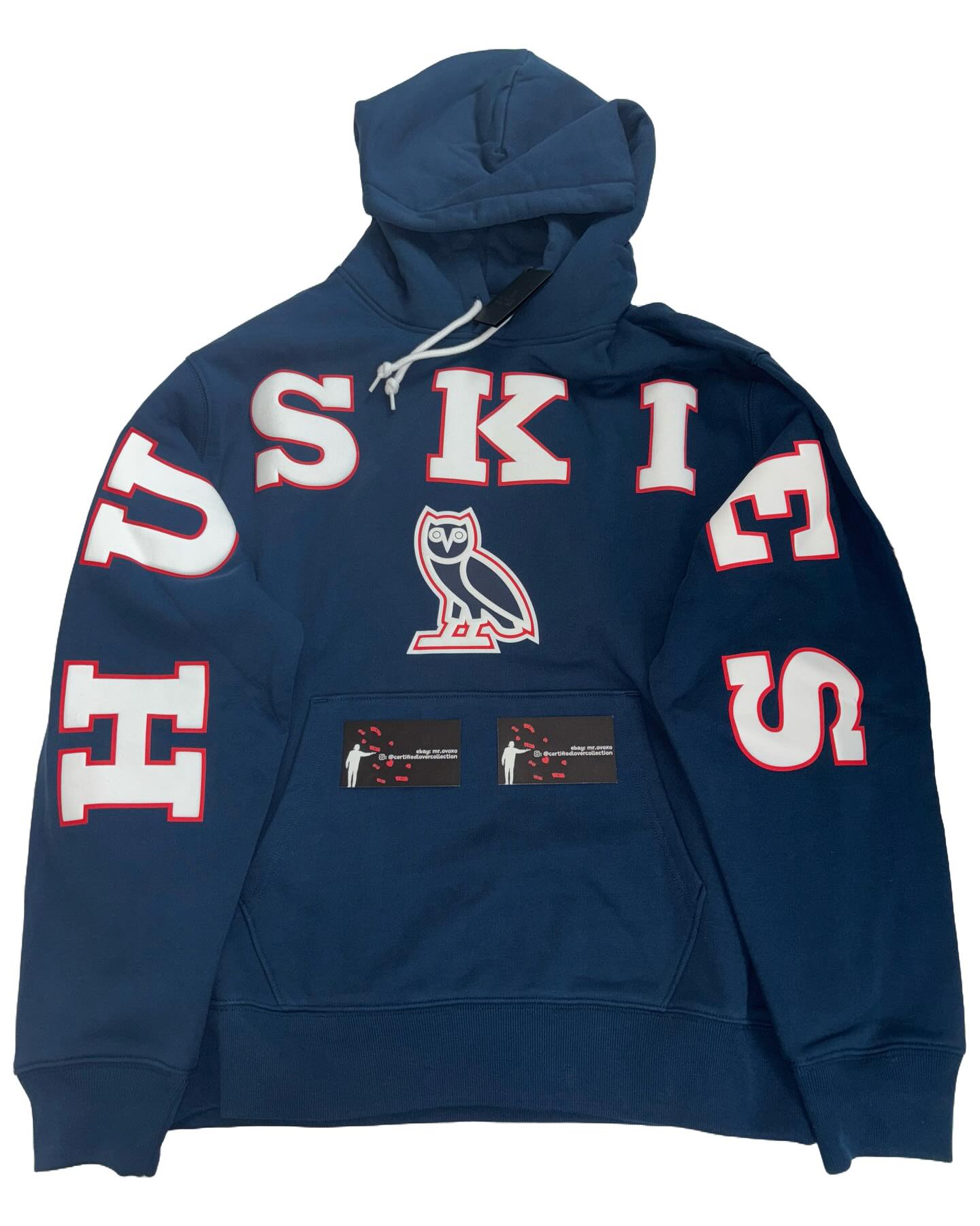 OVO X NCAA UConn Huskies Puff Print Hoodie