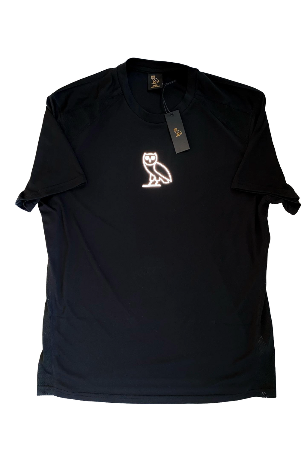 Black sleeveless shirt with a OVO logo on a white background