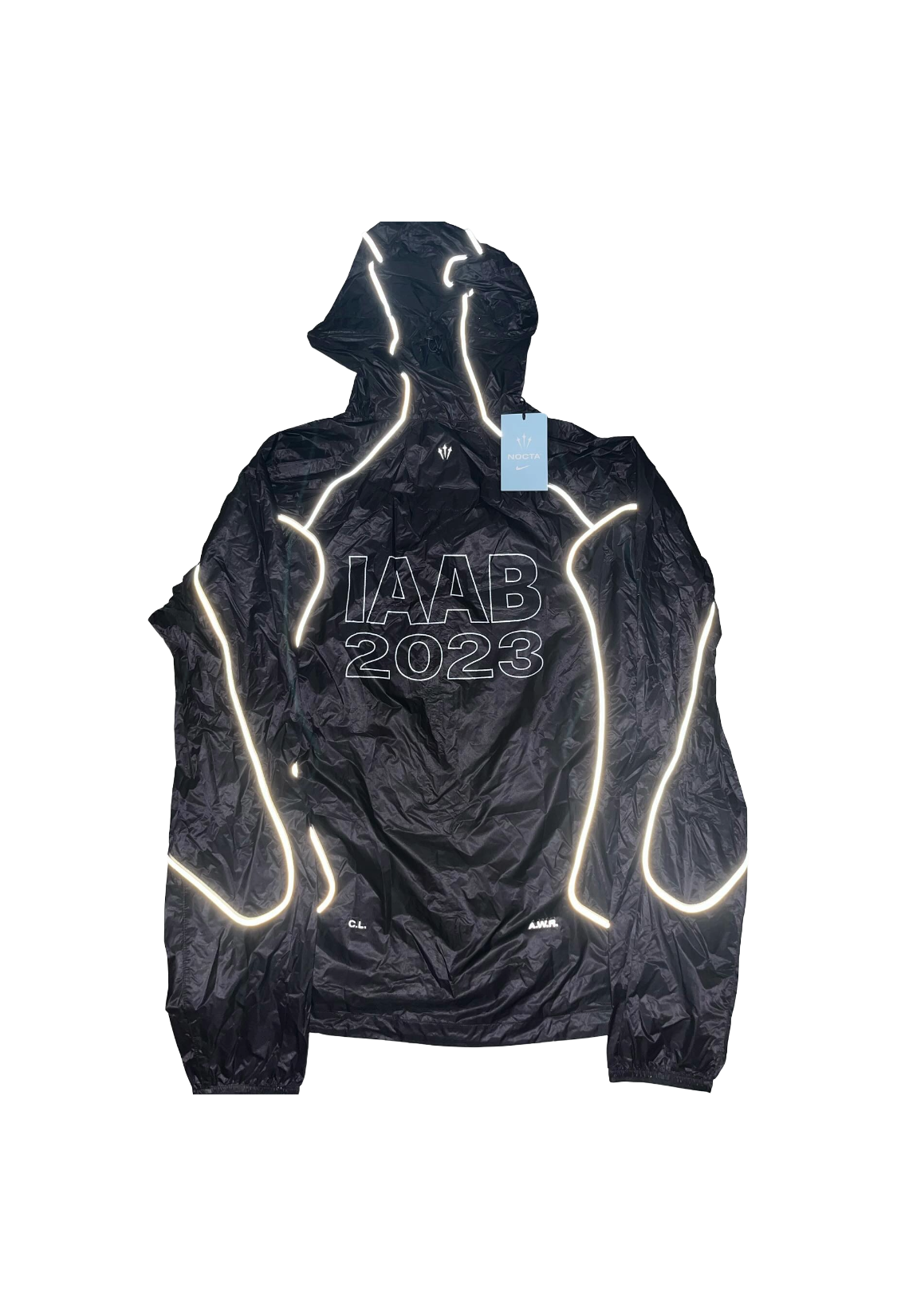 Drake Nike x NOCTA F&F exclusive IAAB 2023 Tour Reflective Water Resistant Packable Windbreaker Jacket - Black