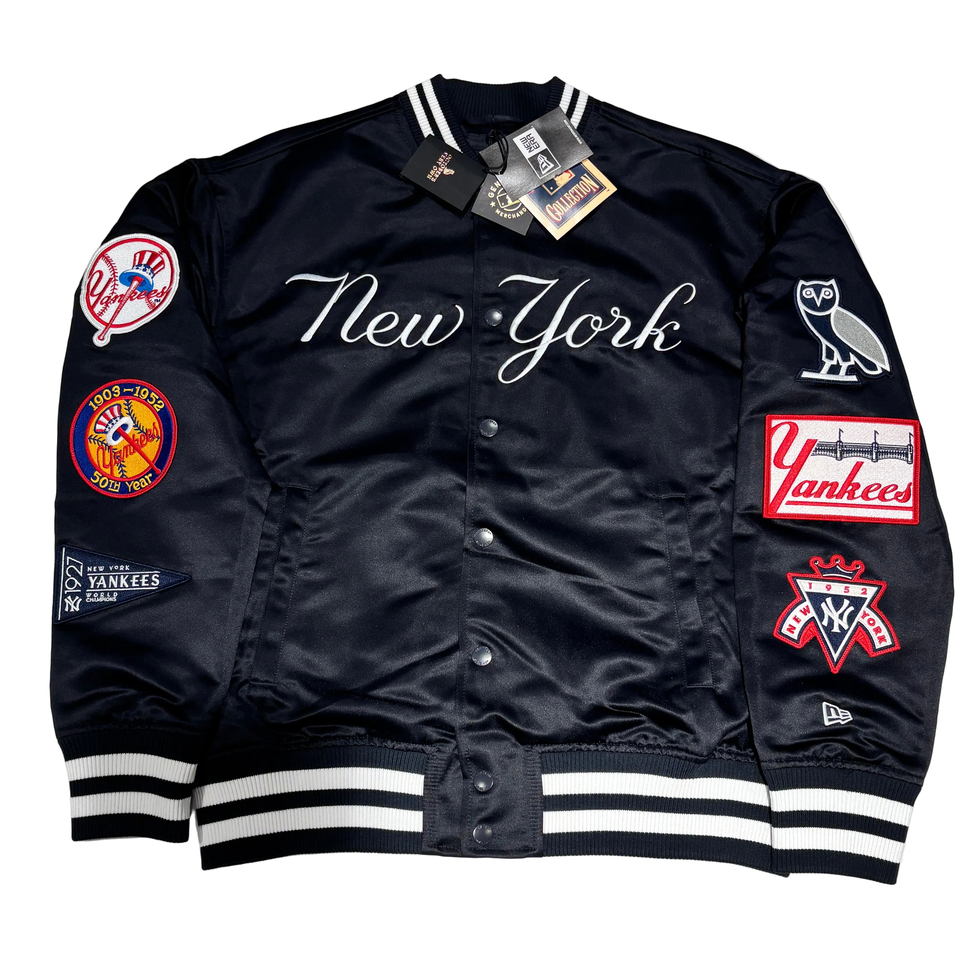 OVO X MLB New York Yankees Satin Varsity Jacket