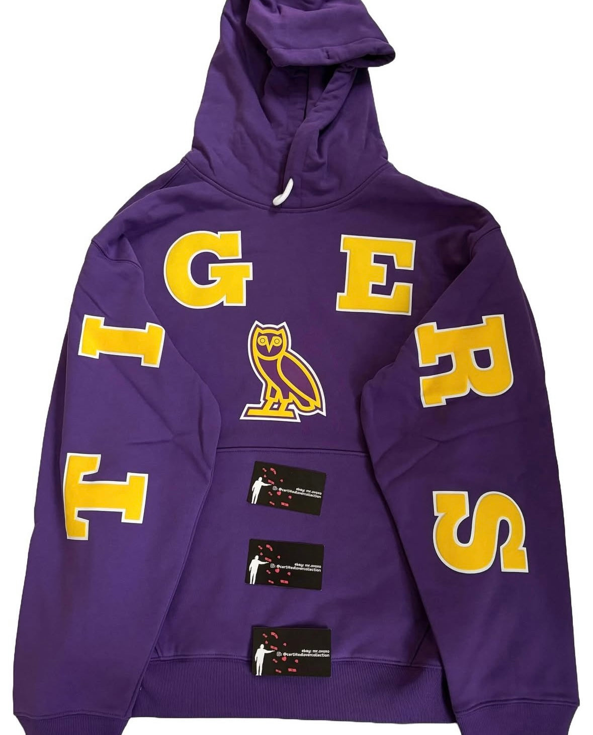 OVO X NCAA LSU Tigers Puff Print Hoodie