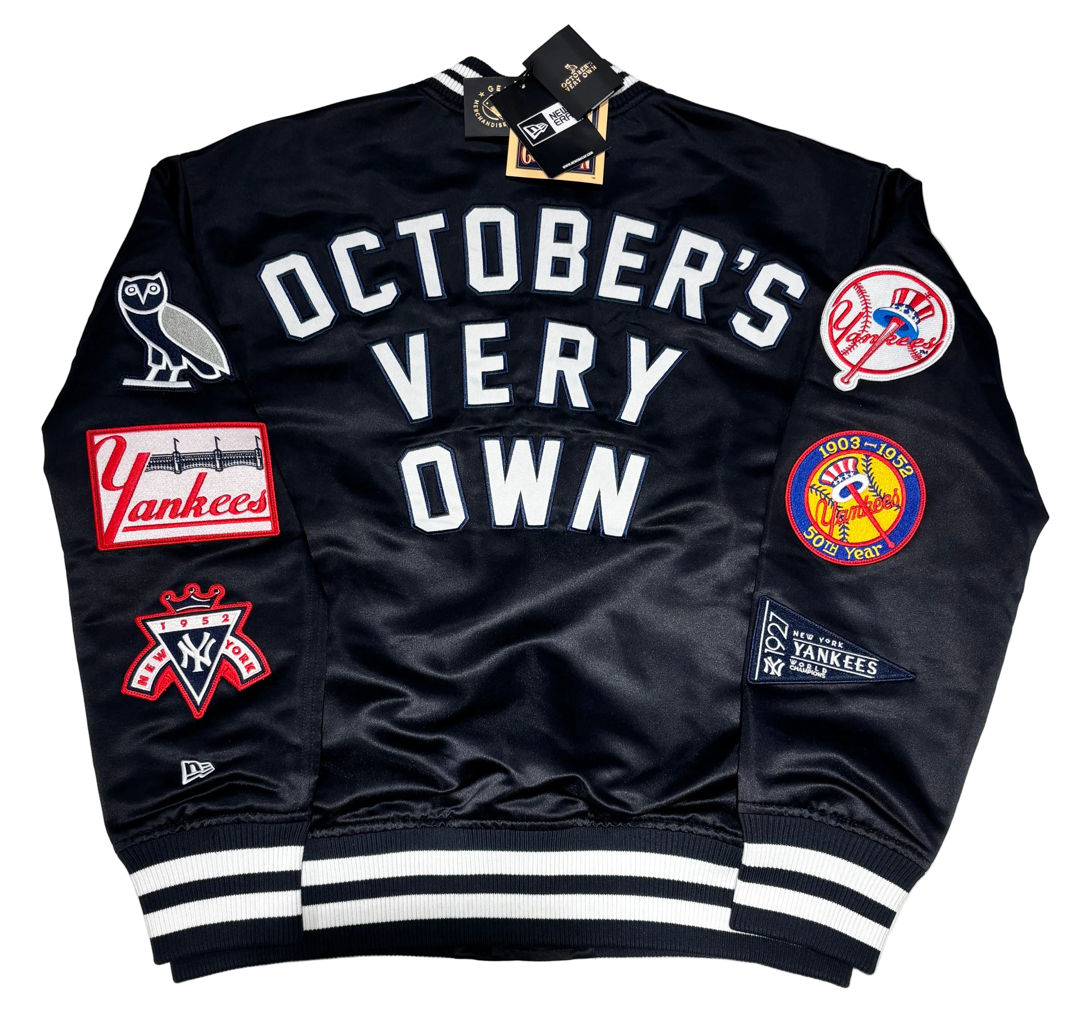 OVO X MLB New York Yankees Satin Varsity Jacket