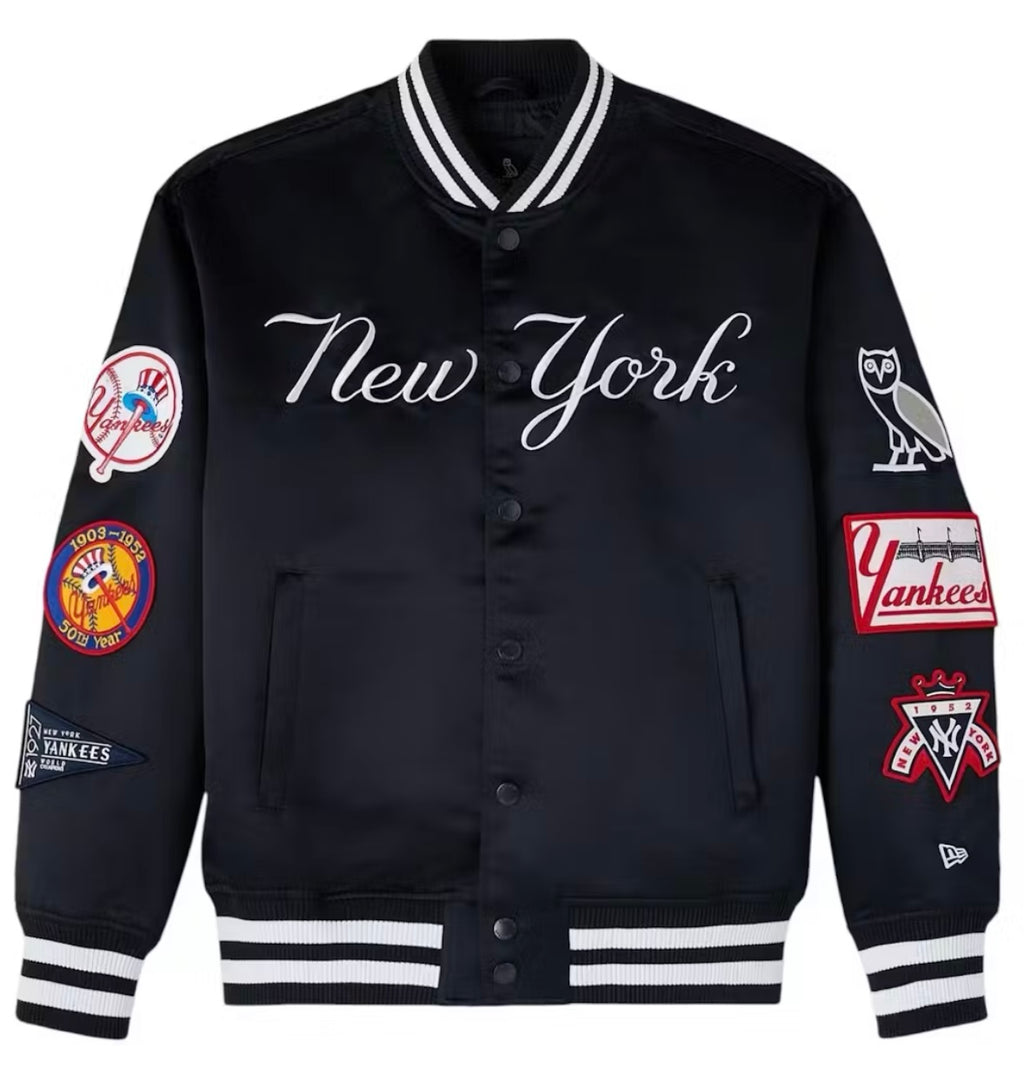 OVO X MLB New York Yankees Satin Varsity Jacket