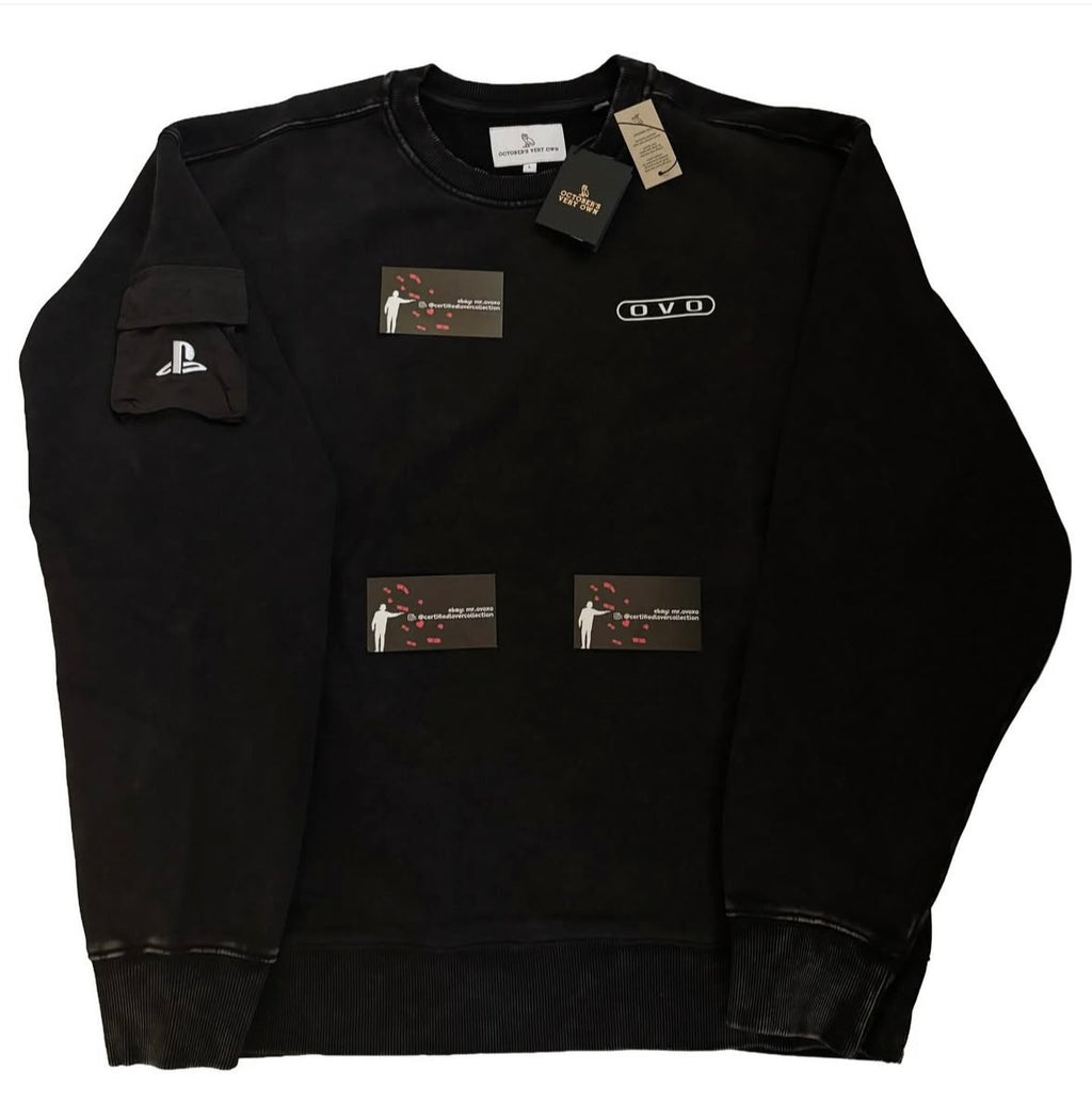OVO x PlayStation Wireframe Owl Crewneck - Black