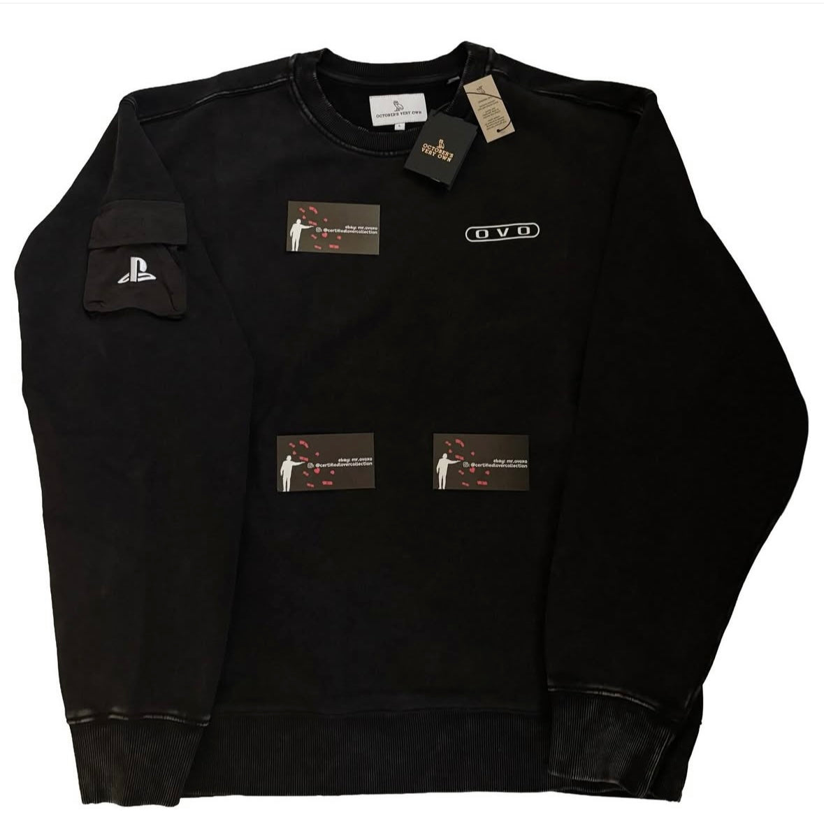 OVO x PlayStation Wireframe Owl Crewneck - Black