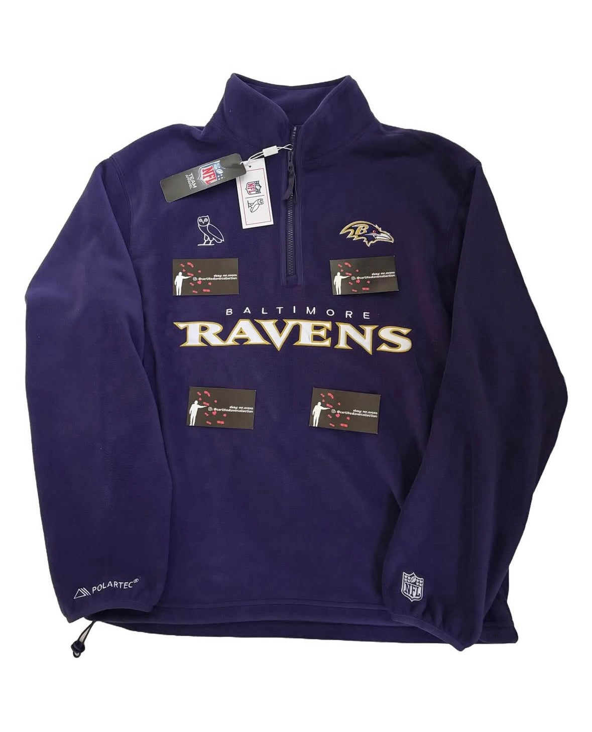 OVO X NFL Baltimore Ravens Polartec Microfleece Half-Zip Sweatshirt