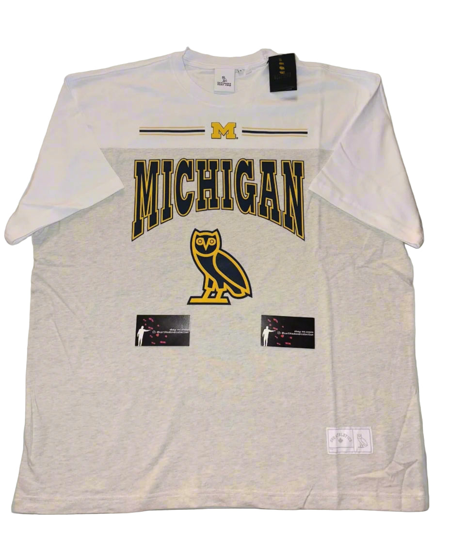 OVO X NCAA Michigan Wolverine Graphic Puff Print Tee