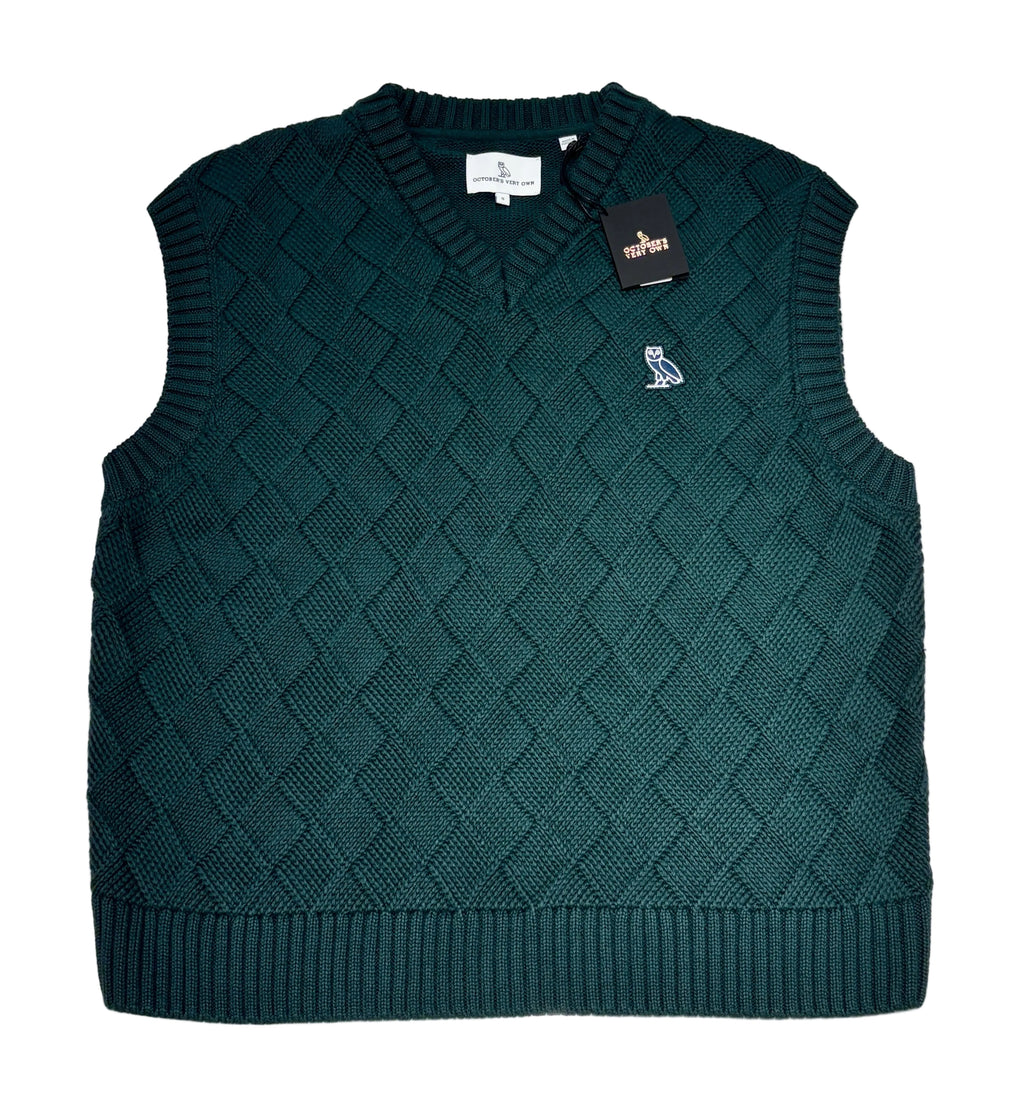 OVO Golf Basketweave Sweater Vest - Midnight Green