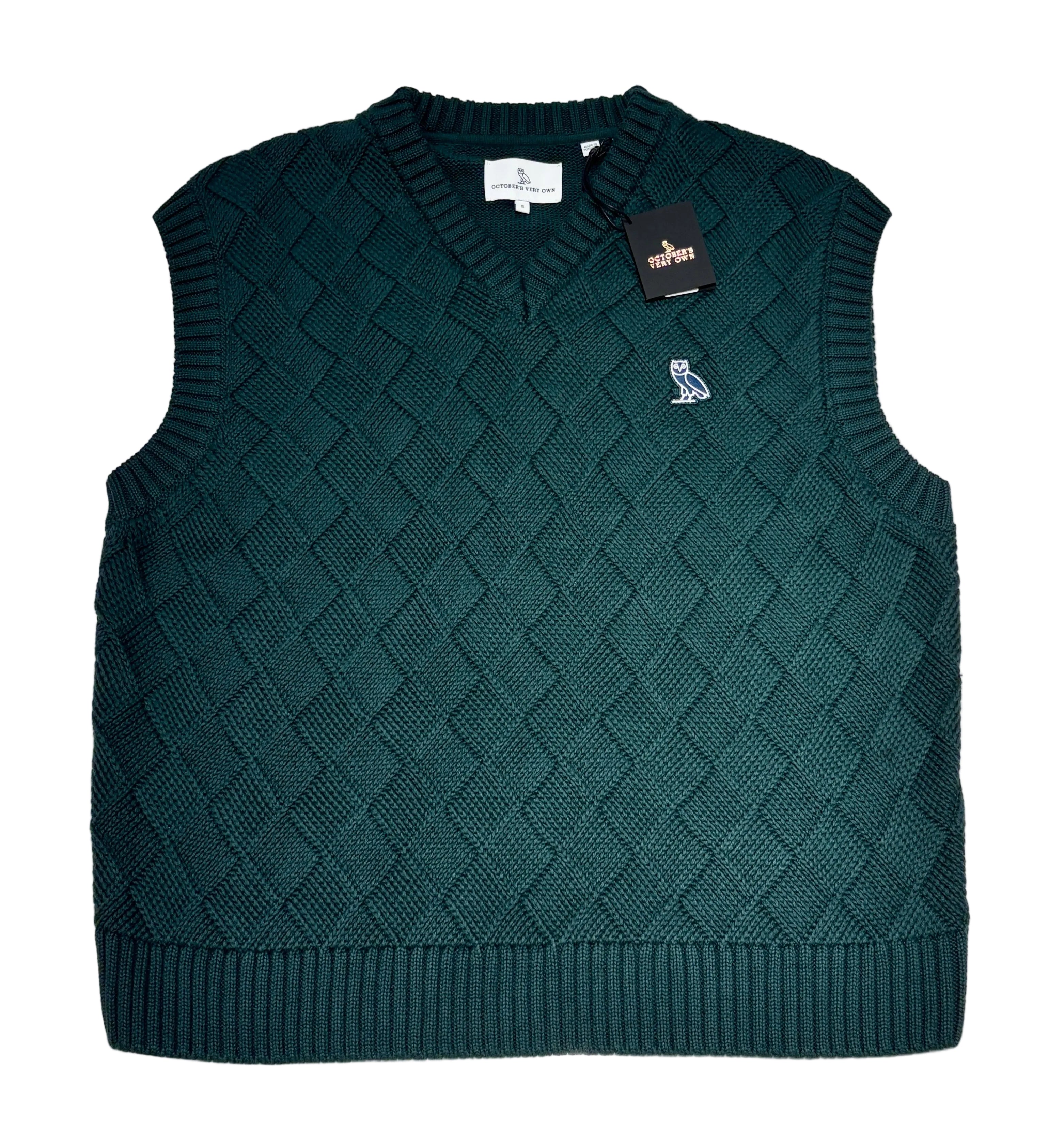OVO Golf Basketweave Sweater Vest - Midnight Green
