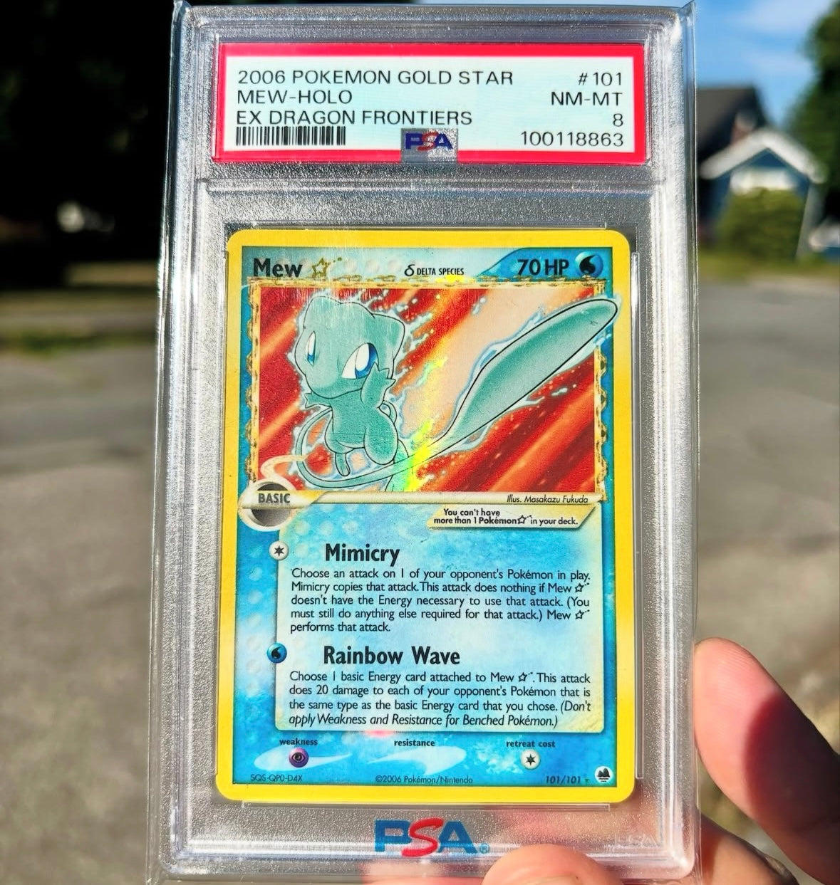 Pokémon Mew Gold Star Holo PSA 8 NM-MT EX Dragon Frontiers #101/101