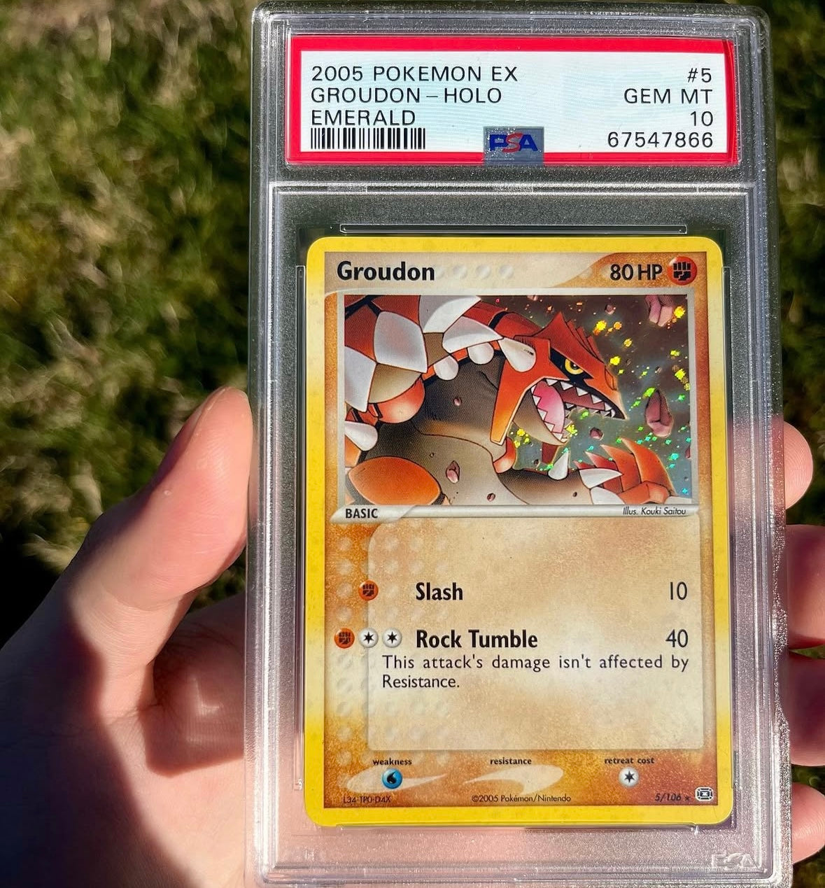 Pokémon Groudon Holo PSA 10 GEM MT EX Emerald 5/106