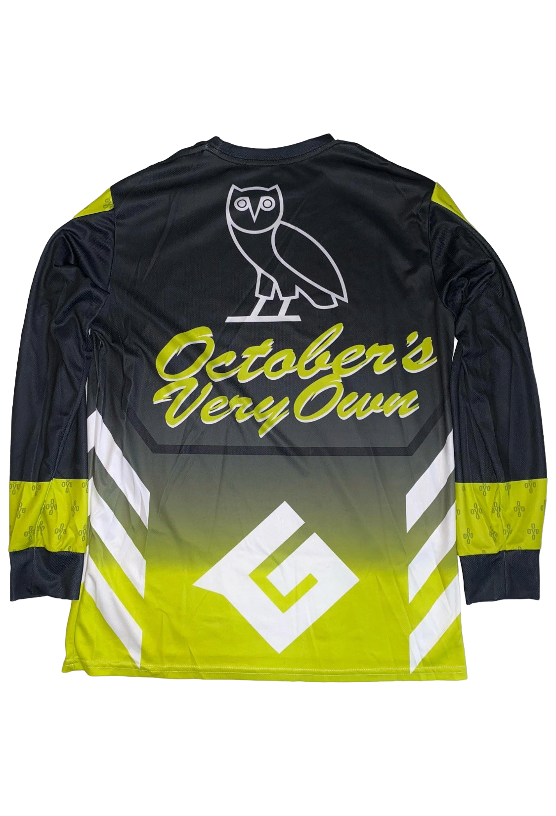 Long-sleeve shirt with 'October's Very Own' branding on a white background Giant Technical 2019 Friends & Family Exclusive Paintball Jersey
