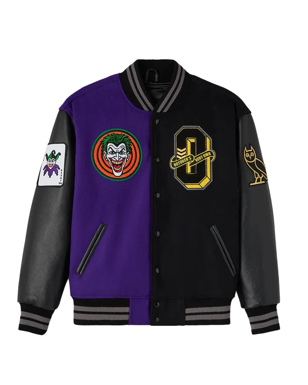 OVO x Batman x The Joker Split Varsity Jacket
