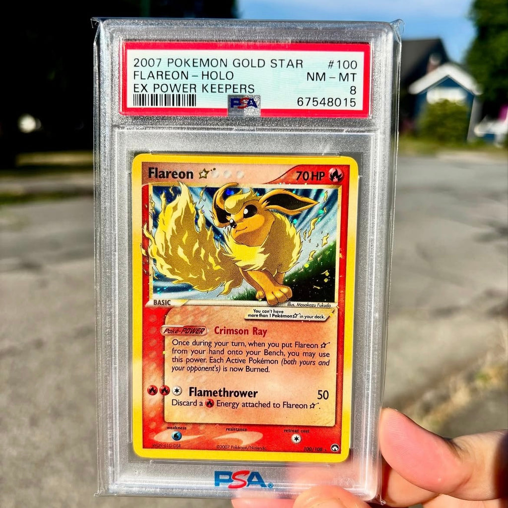 Pokémon Flareon Gold Star Holo PSA 8 NM-MT EX Power Keepers #100/108