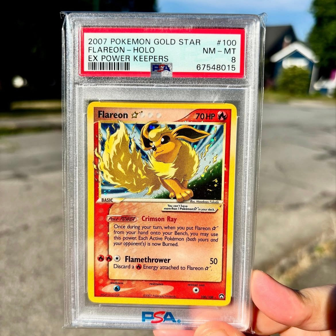Pokémon Flareon Gold Star Holo PSA 8 NM-MT EX Power Keepers #100/108