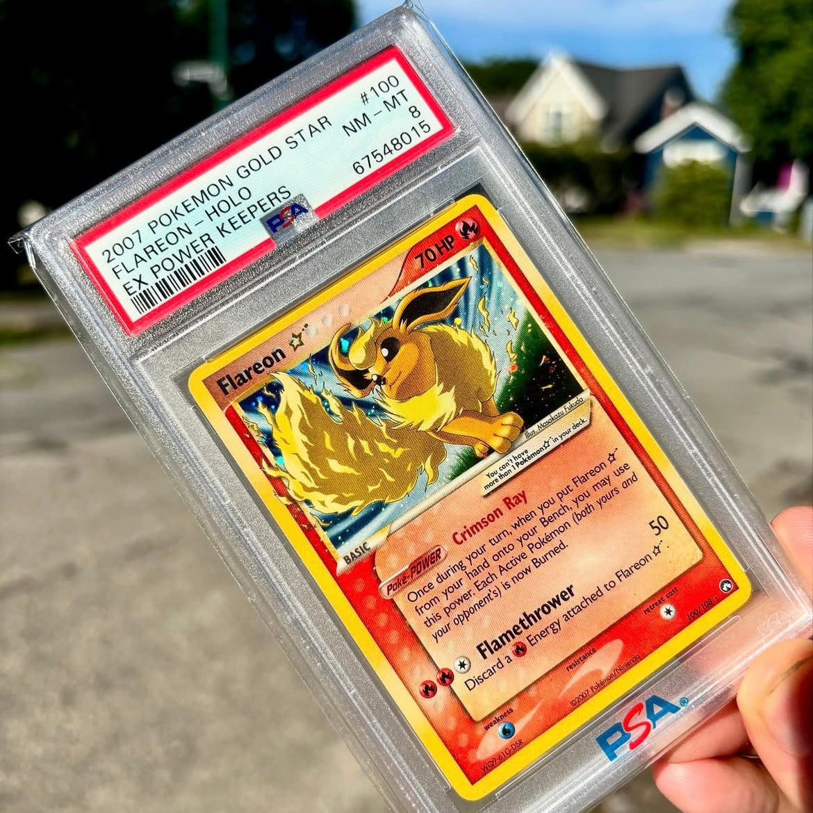 Pokémon Flareon Gold Star Holo PSA 8 NM-MT EX Power Keepers #100/108