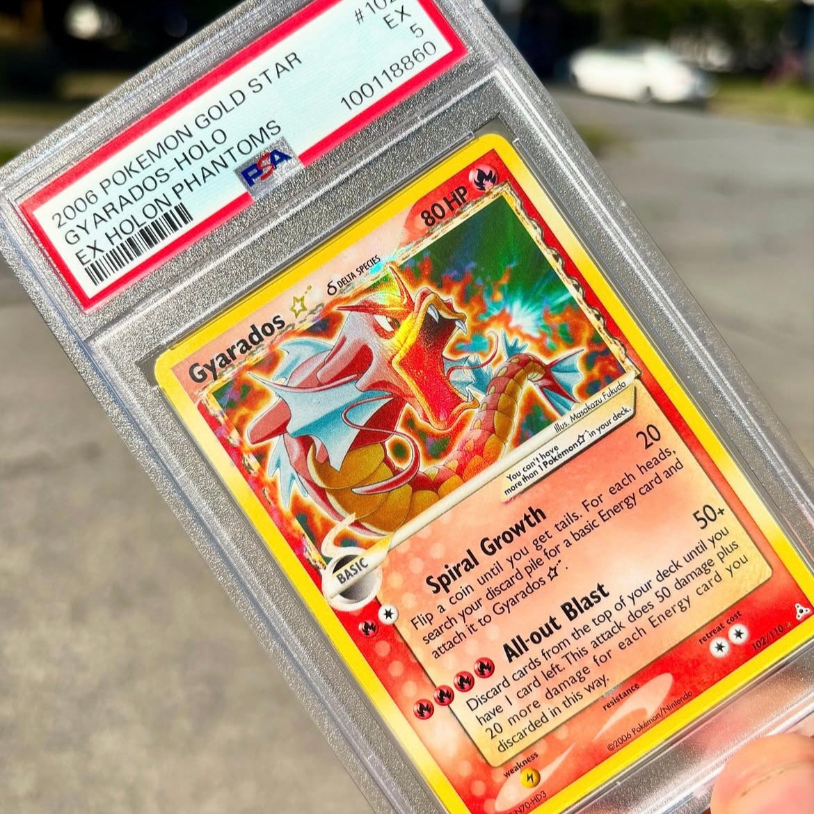 Pokémon Gyarados Gold Star Holo PSA 6 EX EX Holon Phantoms #102/110