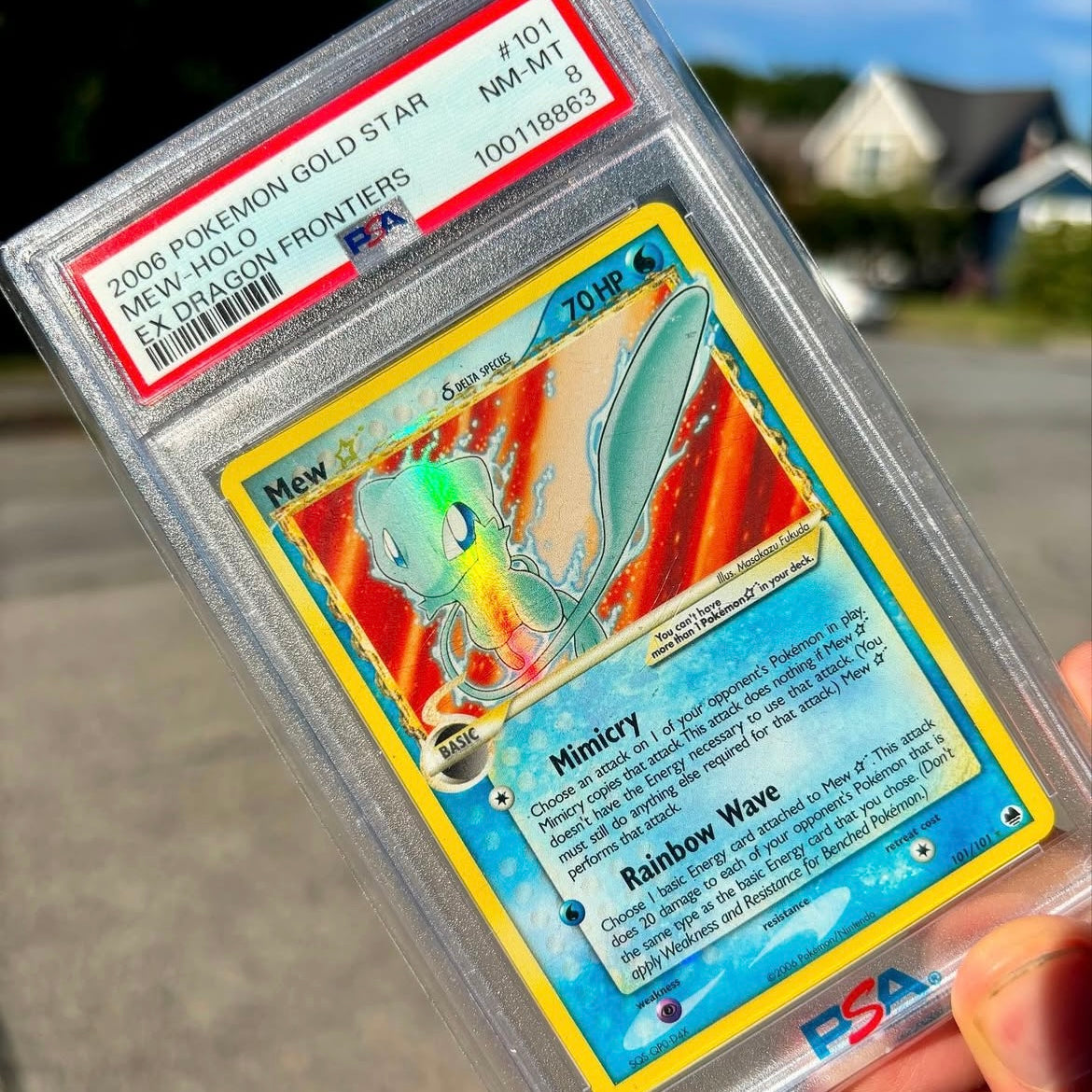 Pokémon Mew Gold Star Holo PSA 8 NM-MT EX Dragon Frontiers #101/101