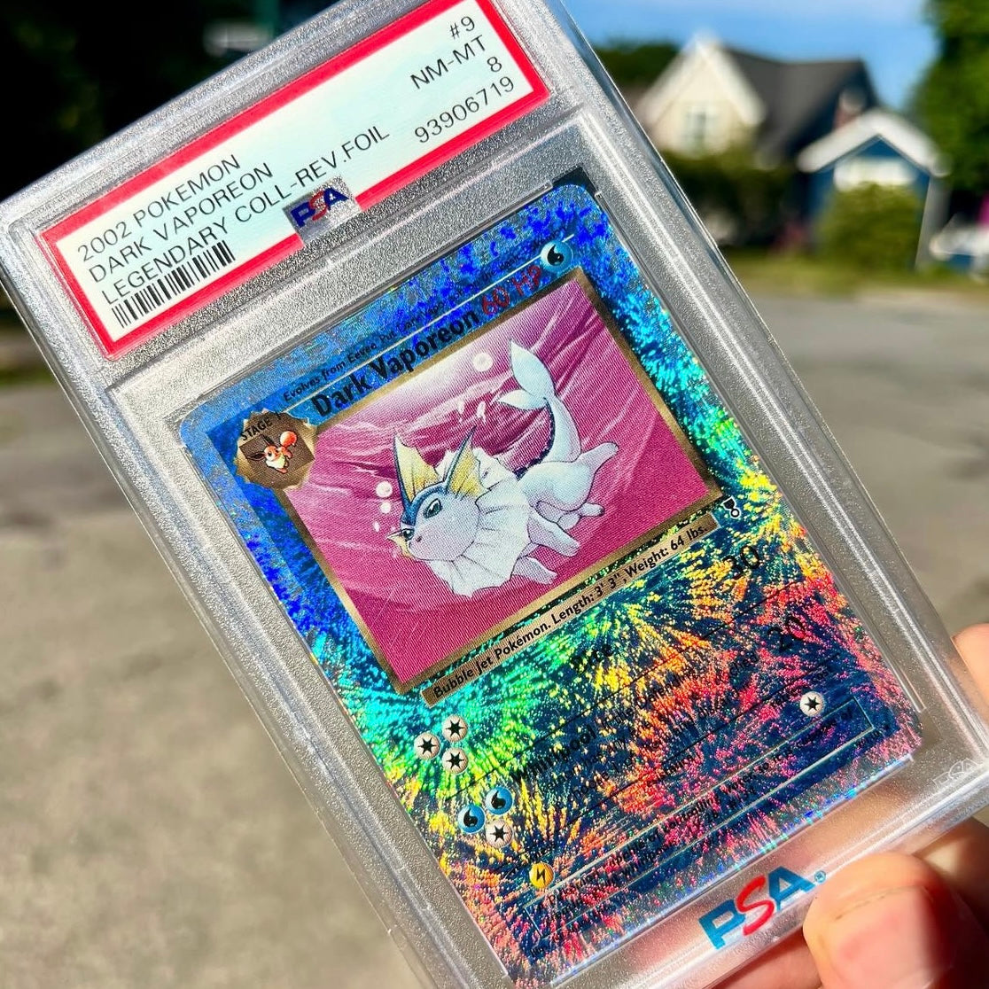 Pokémon Dark Vaporeon Reverse Holo PSA 8 NM-MT Legendary Collection #9/110
