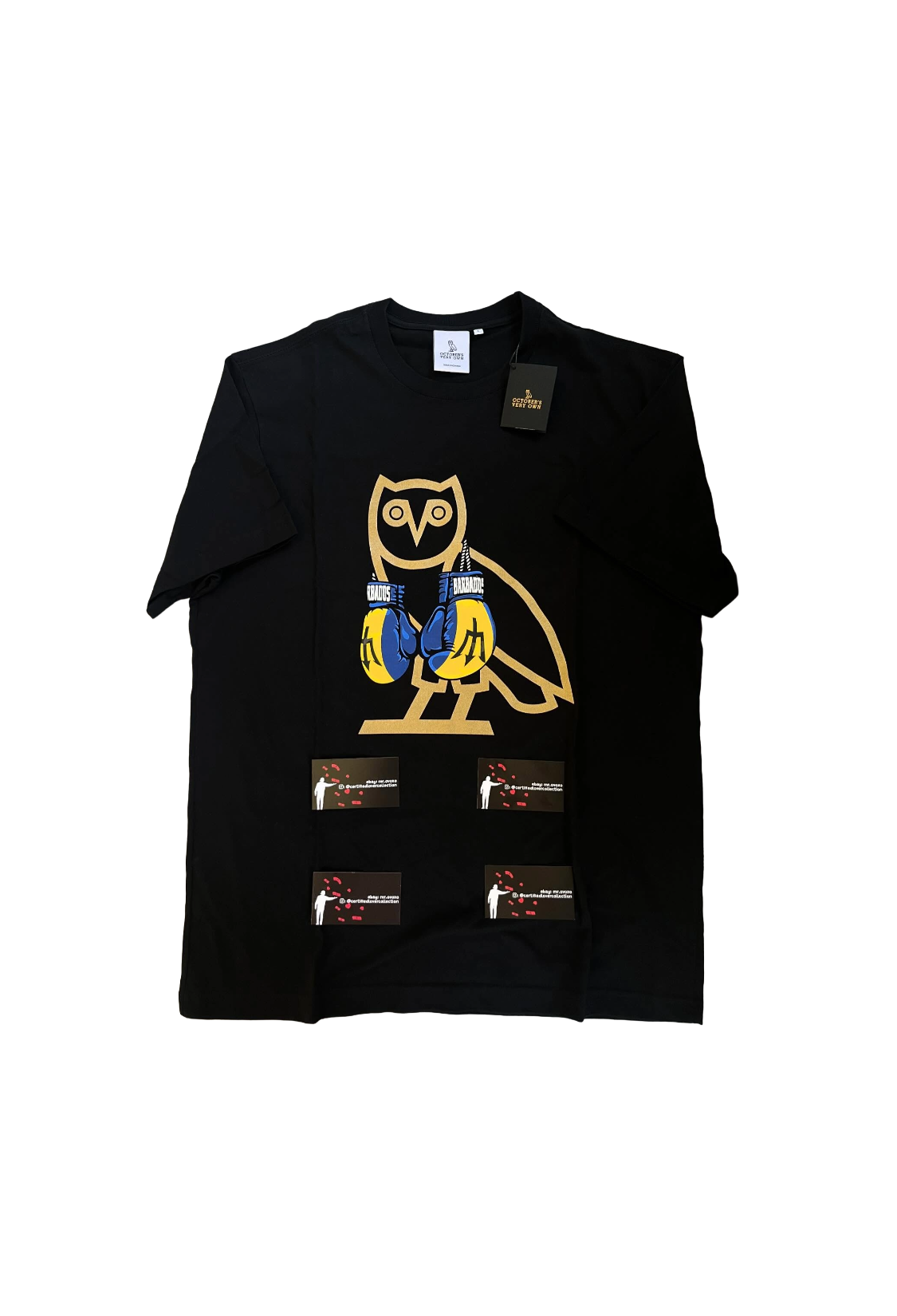 OVO Barbados OG Owl Boxing Gloves Tee - Black