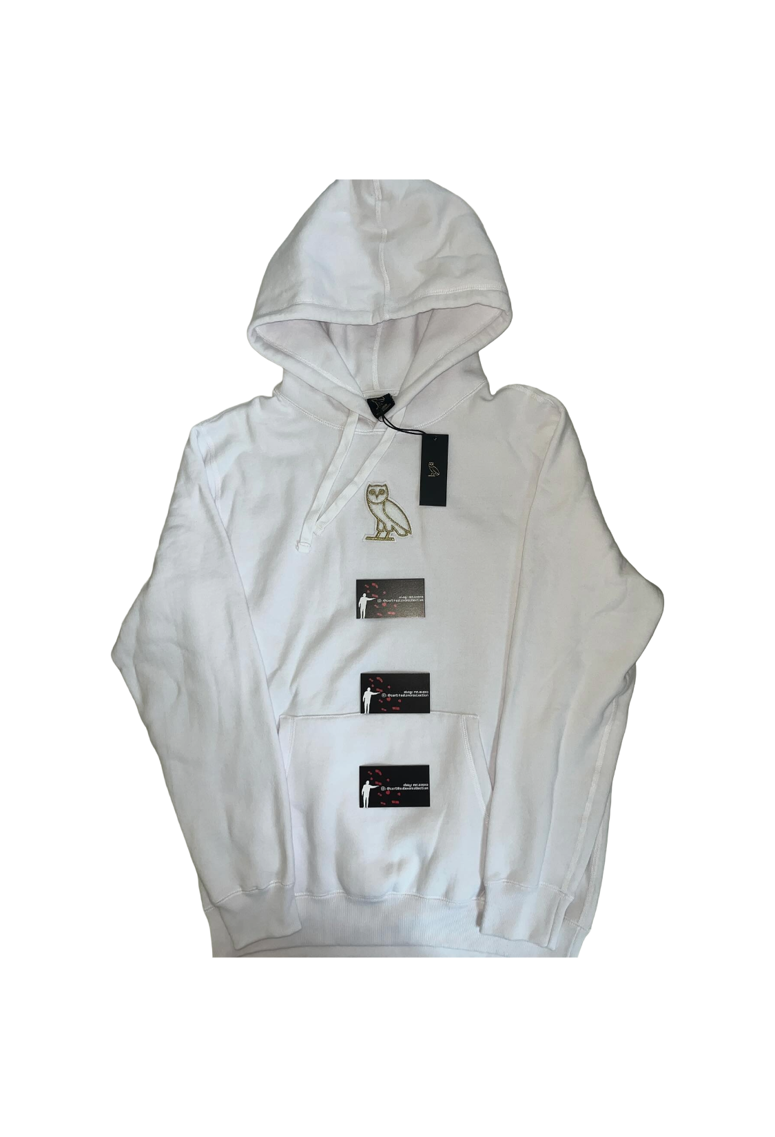 OVO Chenille Classic Owl Employee Staff Exclusive Hoodie - White