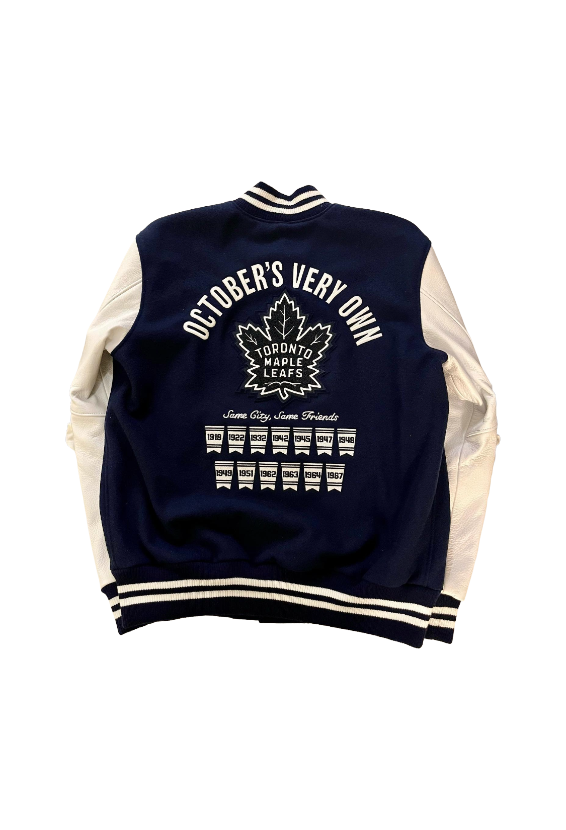 OVO x Roots x NHL Toronto Maple Leafs Championship Varsity Jacket - Blue