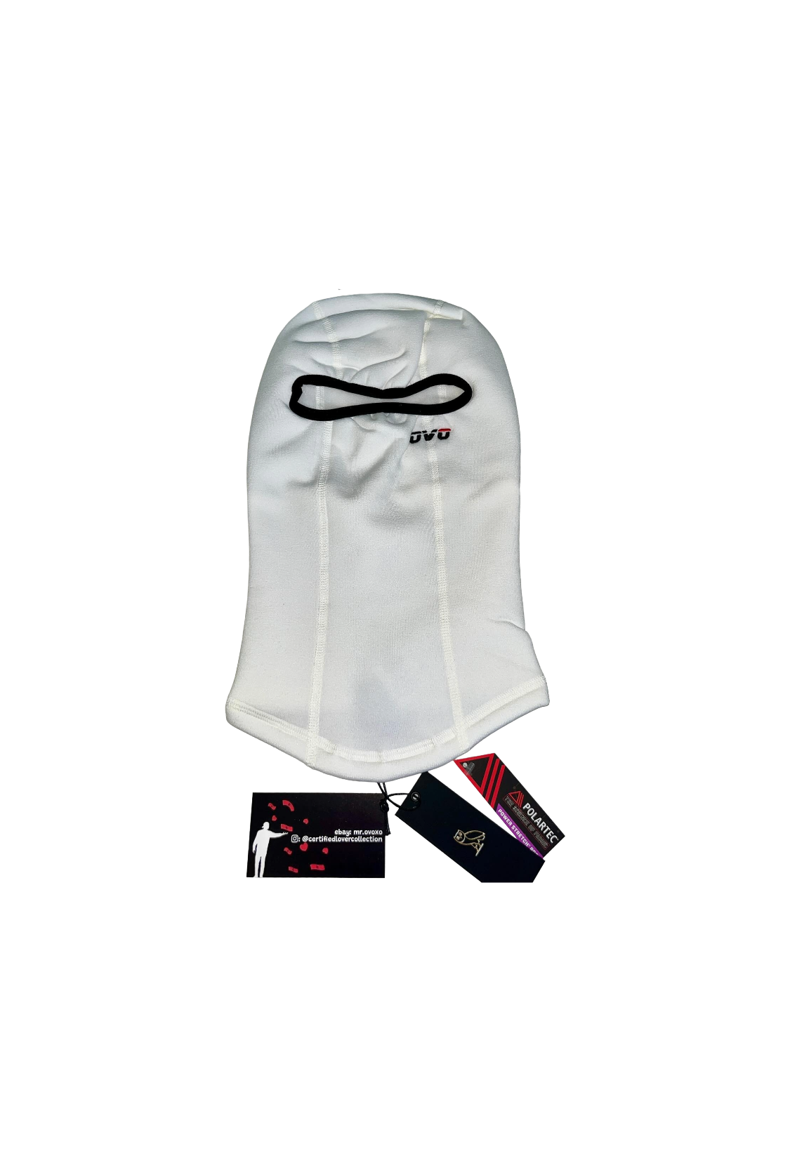 OVO Polartec Microfleece Runner Balaclava Mask - White