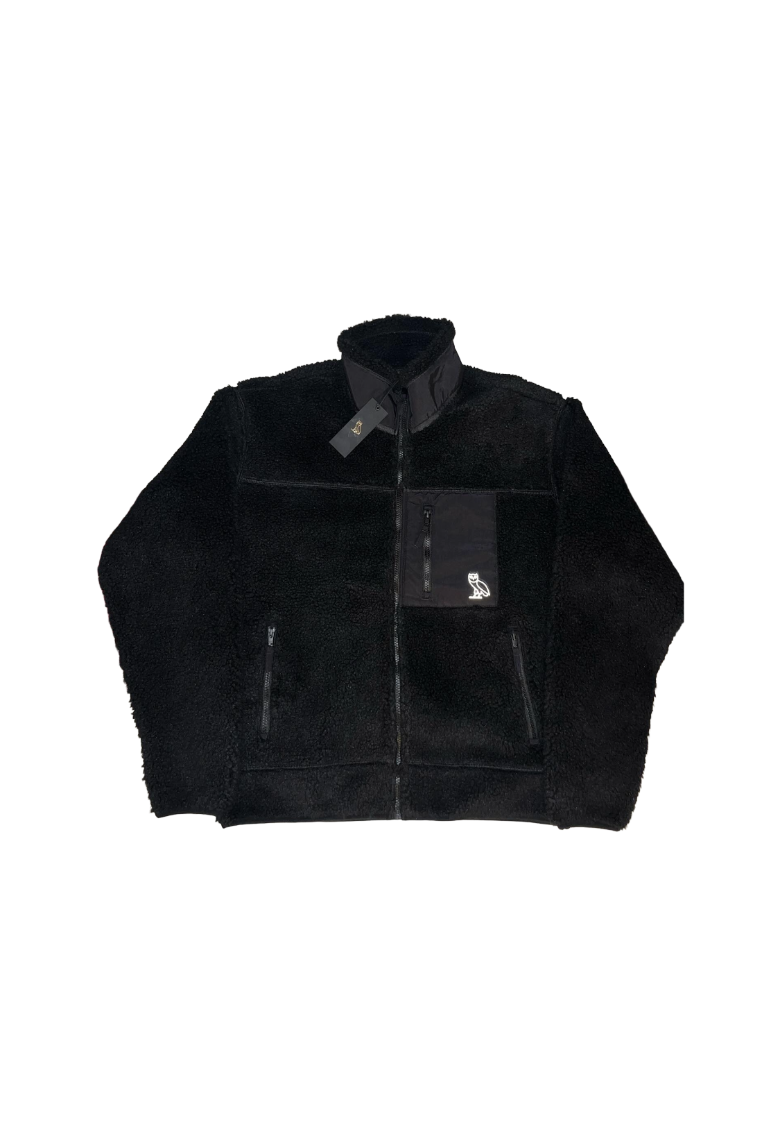 OVO Sherpa Fleece Reflective Owl Jacket - Black