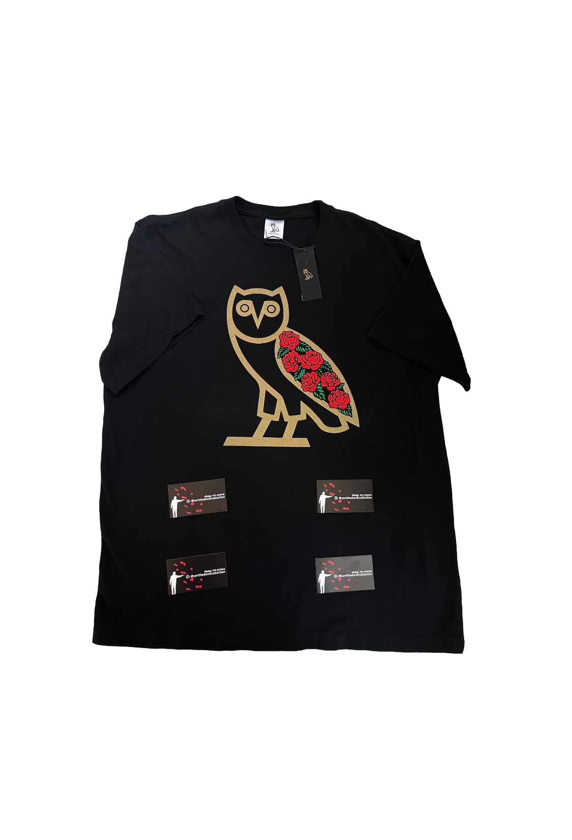 OVO Valentine’s Day Sandra’s Rose OG Owl Tee 2023 - Black