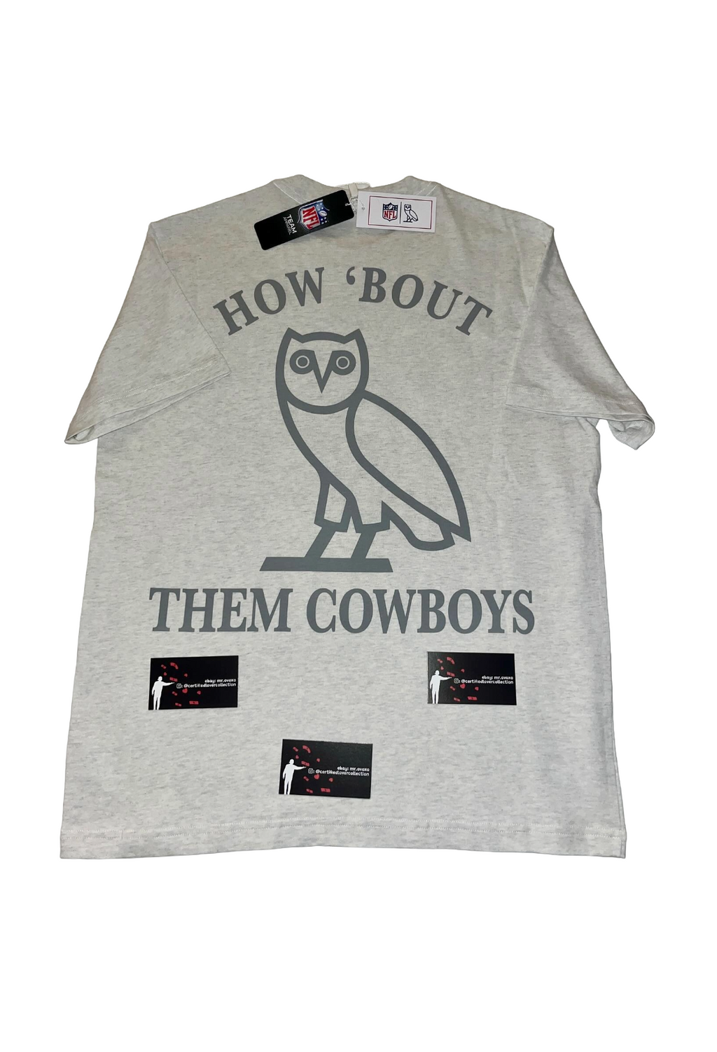 OVO x Dallas Cowboys Graphic Tee - Ash Heather Grey
