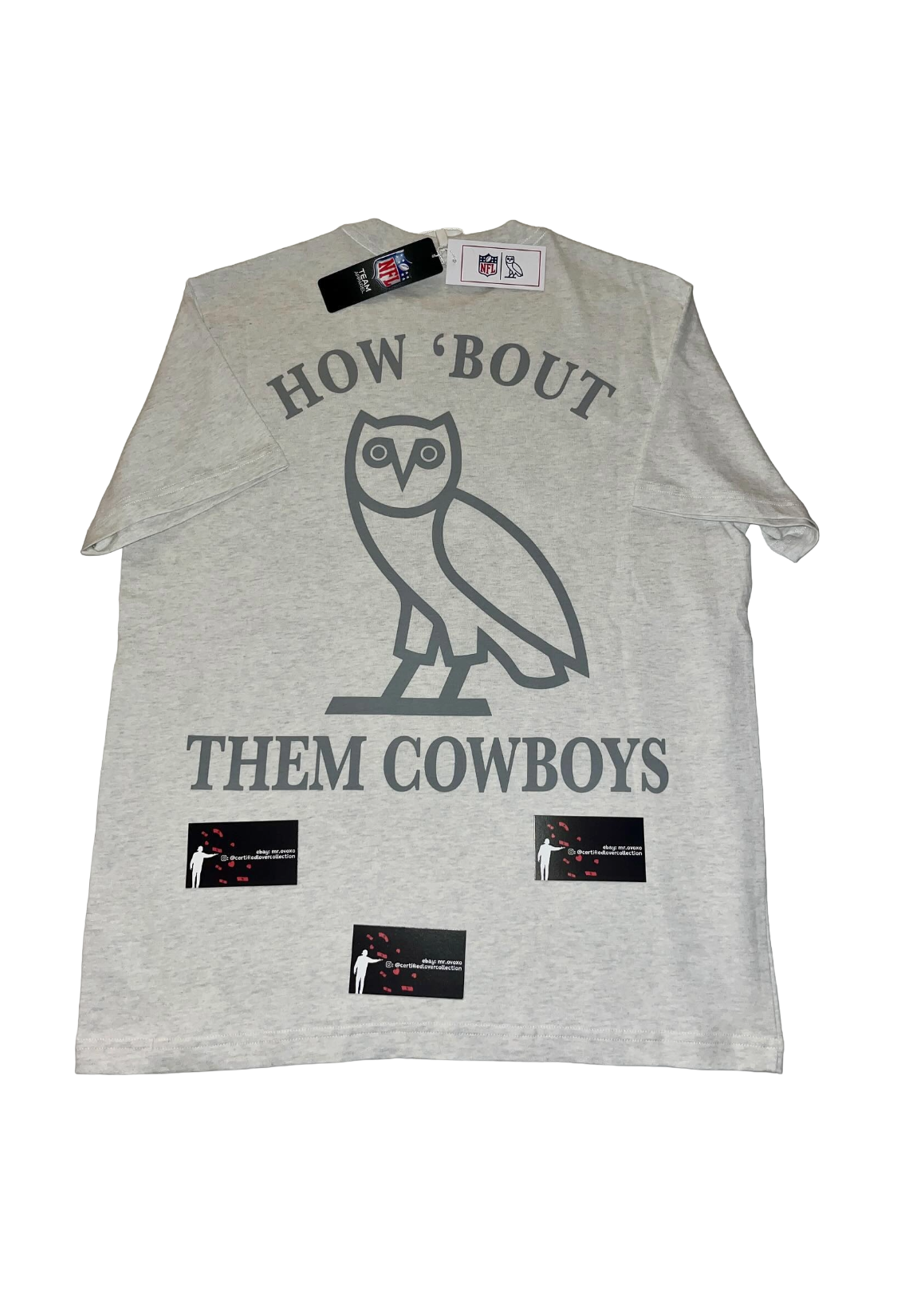 OVO x Dallas Cowboys Graphic Tee - Ash Heather Grey
