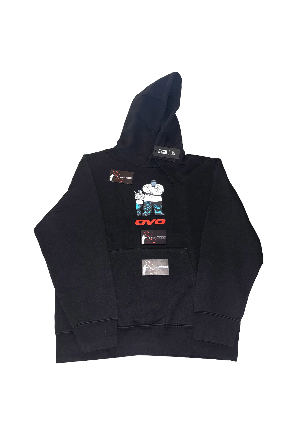 OVO x Marvel Mr. Fix It Hulk & Wolverine Hoodie - Black