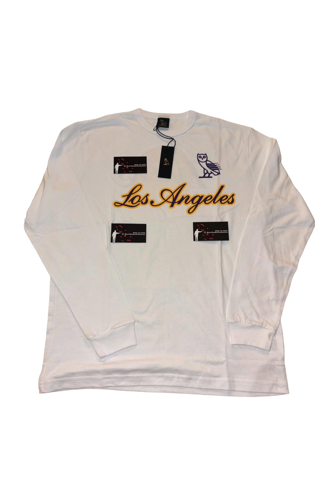 OVO x NBA Los Angeles Lakers Long Sleeve Shirt - White