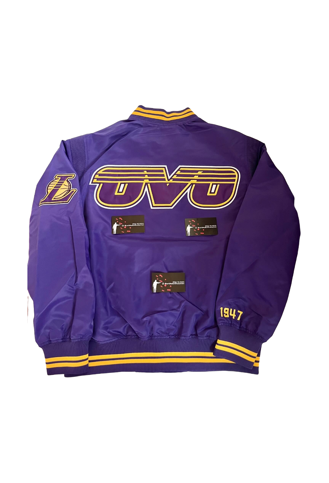 OVO x NBA LA Lakers Satin Varsity Jacket - Purple