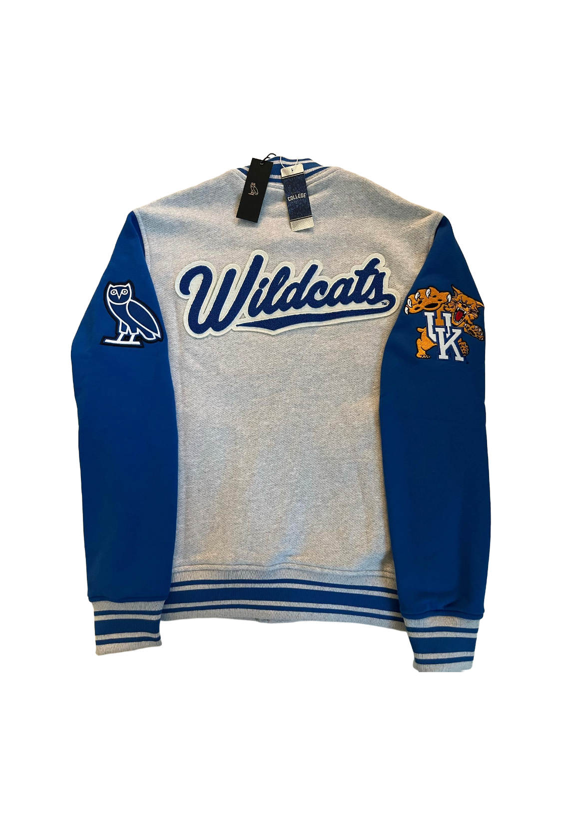 OVO x NCAA Kentucky Wildcats Fleece Varsity Jacket - Grey