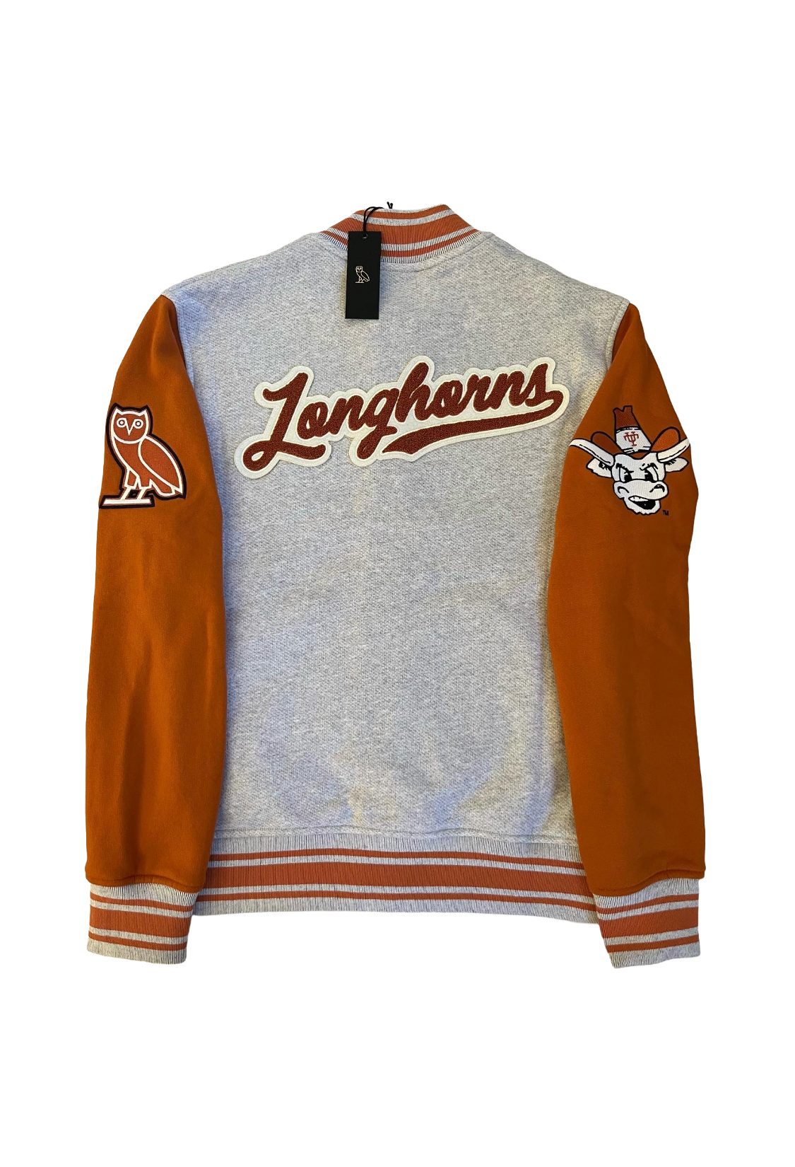 OVO x NCAA Texas Longhorns Fleece Varsity Jacket - Grey
