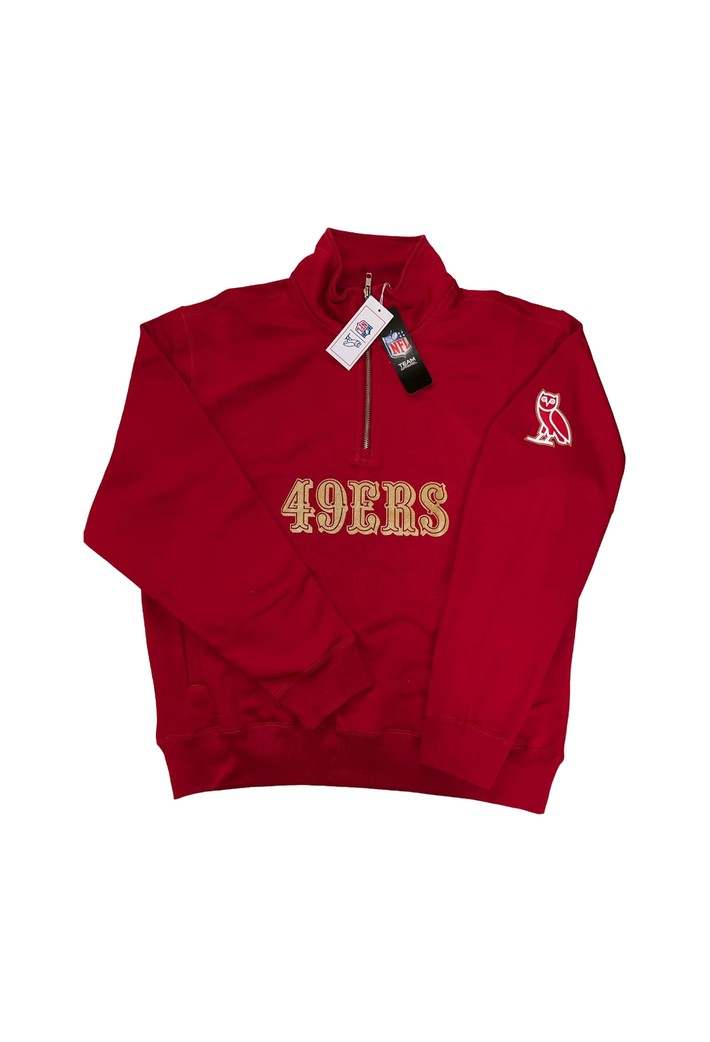 OVO x NFL San Francisco 49ers Quarter Zip Sweatshirt - Red