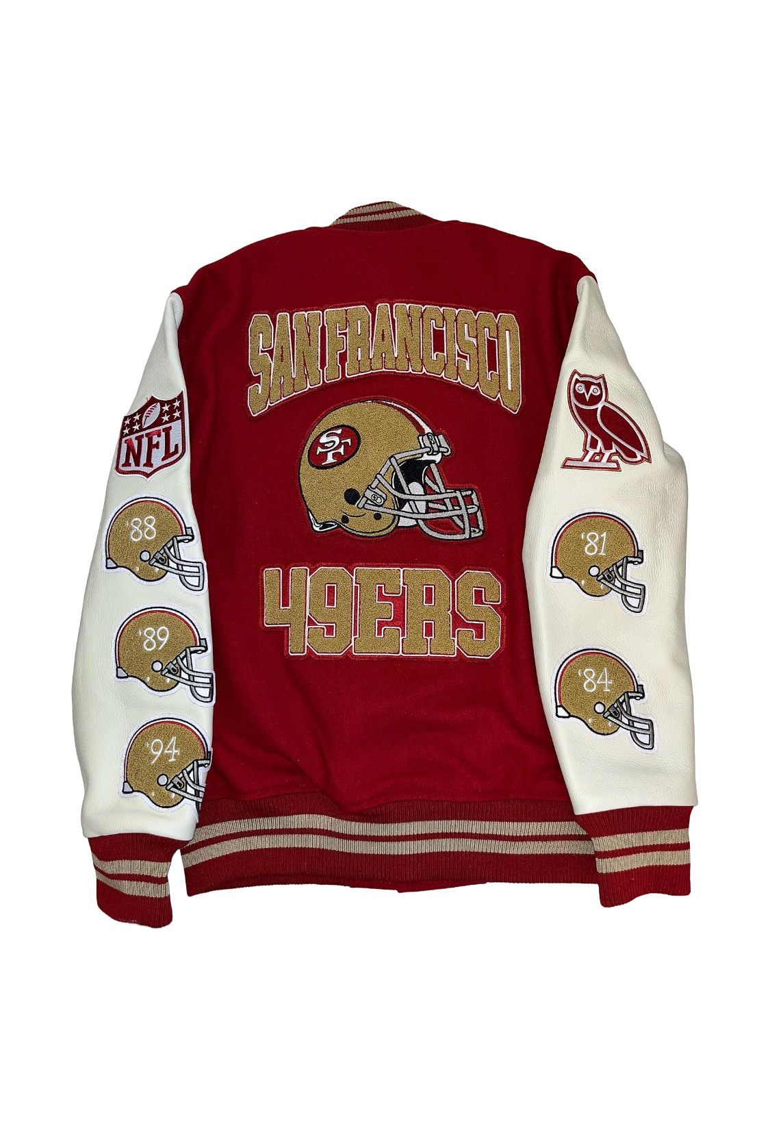 OVO x NFL San Francisco 49ers Varsity Jacket - Red