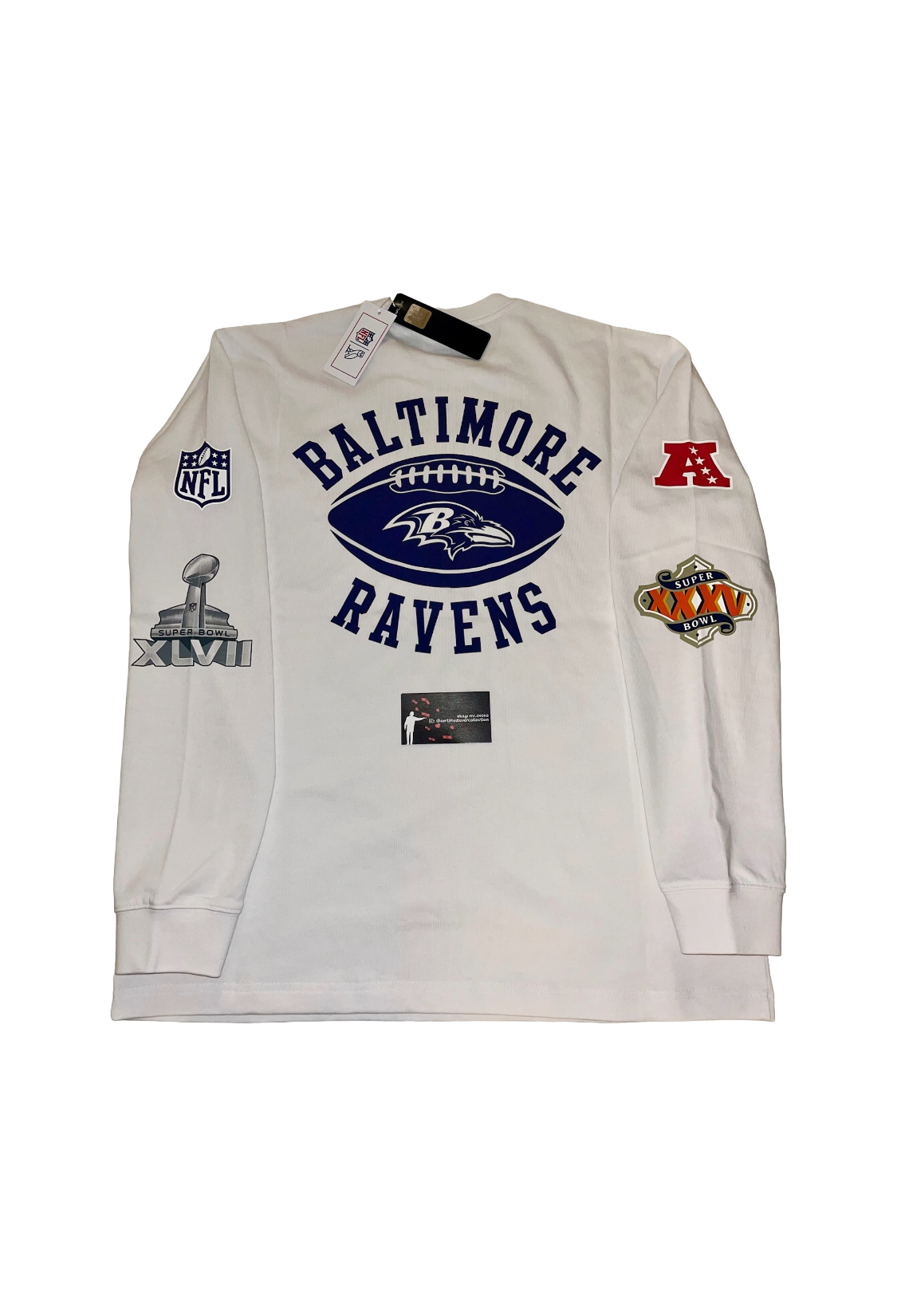 OVO x NFL Baltimore Ravens Long Sleeve Jersey - White