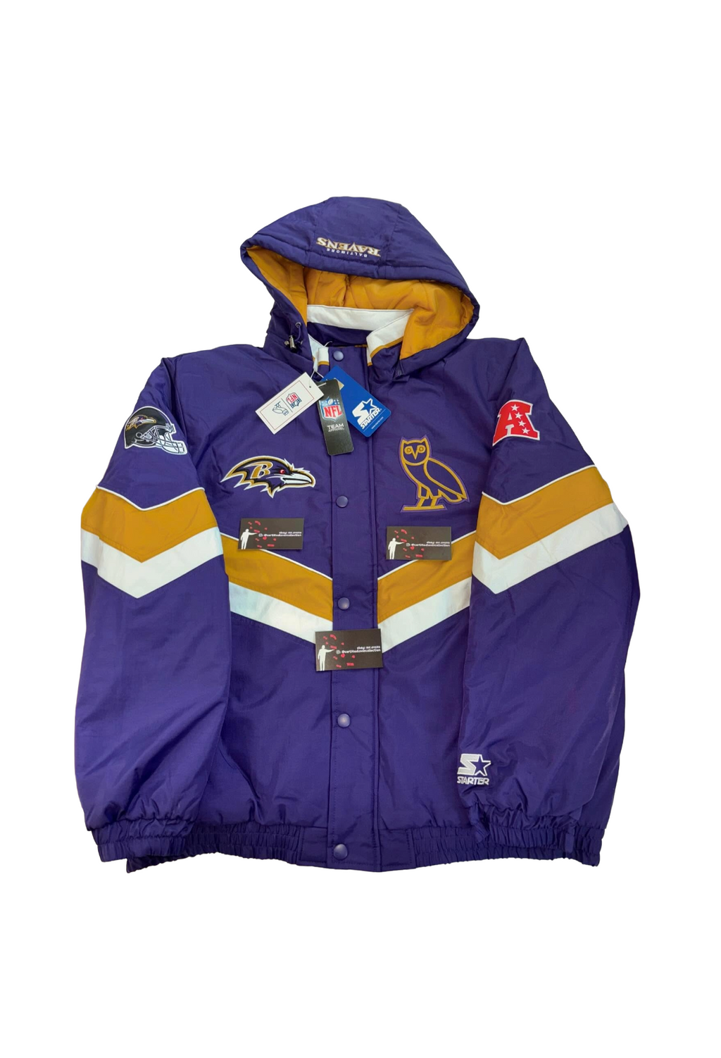 OVO x NFL Baltimore Ravens Starter Sideline Puffer Jacket - Purple