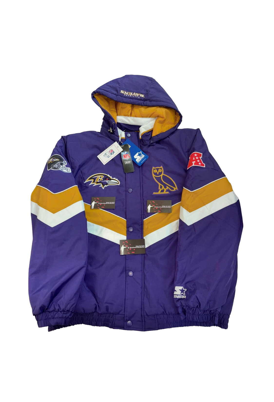 OVO x NFL Baltimore Ravens Starter Sideline Puffer Jacket - Purple