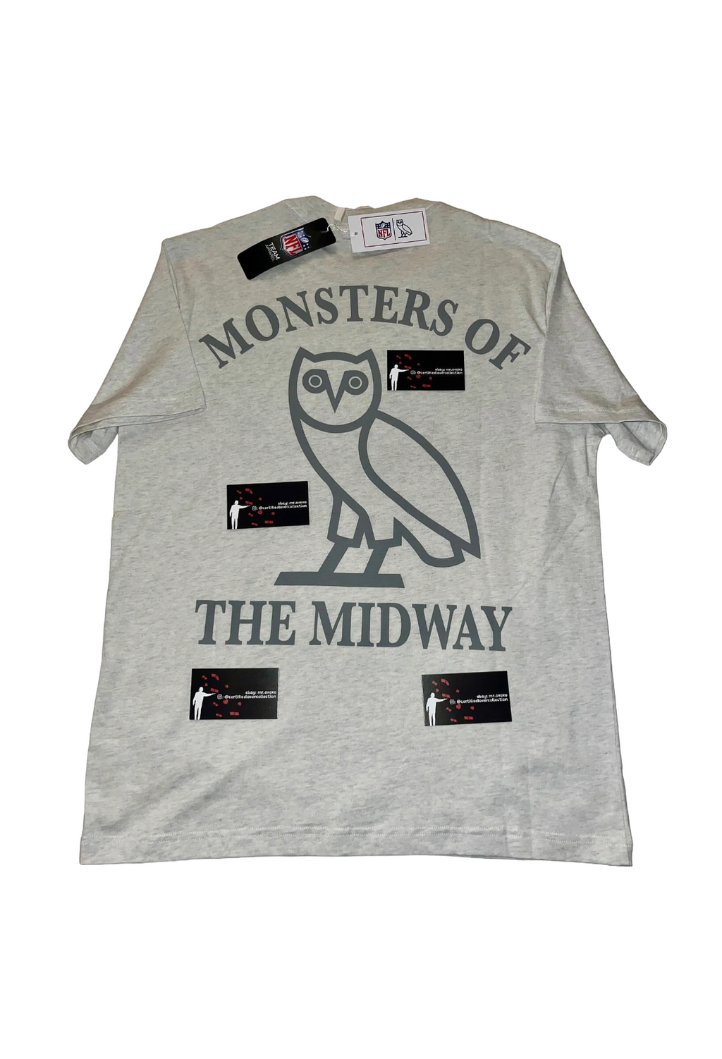 OVO x NFL Chicago Bears Graphic Game Day Tee - Ash Heather Grey