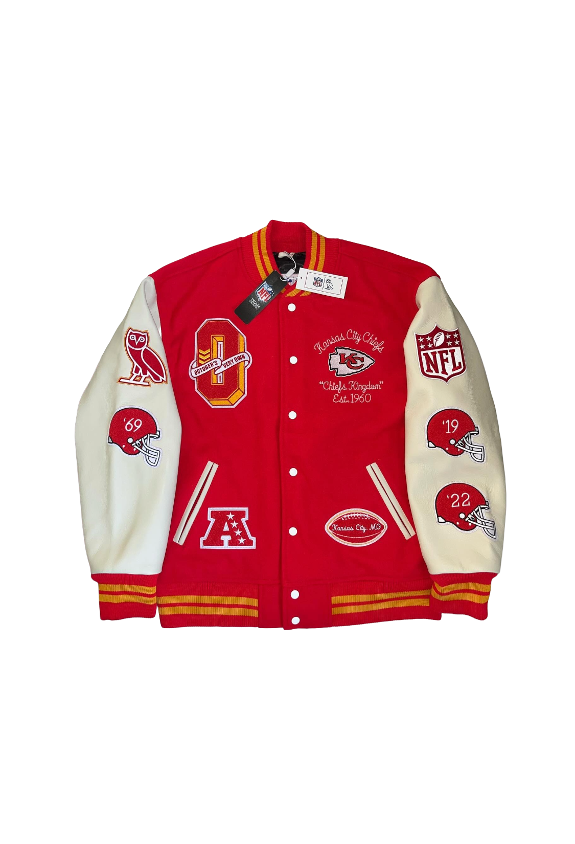 OVO x NFL Kansas City Chiefs Varsity Jacket - Red