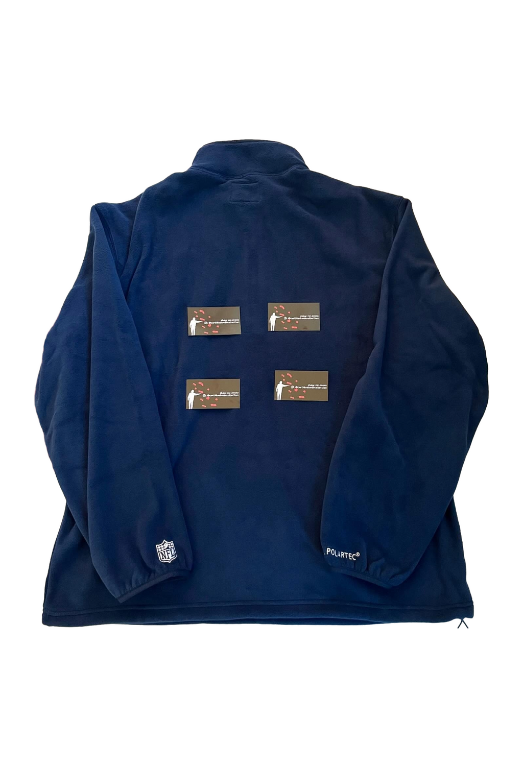 OVO x NFL Cowboys Polartec Mock Neck Quarter Zip Microfleece - Navy