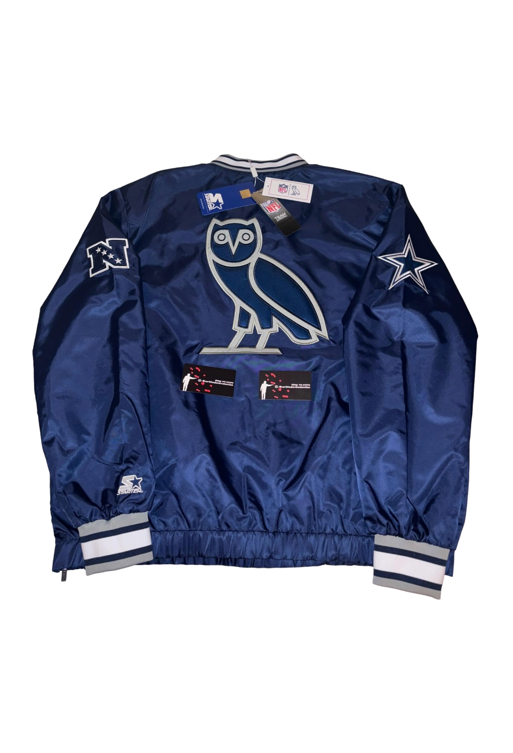 OVO x NFL Dallas Cowboys Starter Trainer Pullover Jacket - Navy